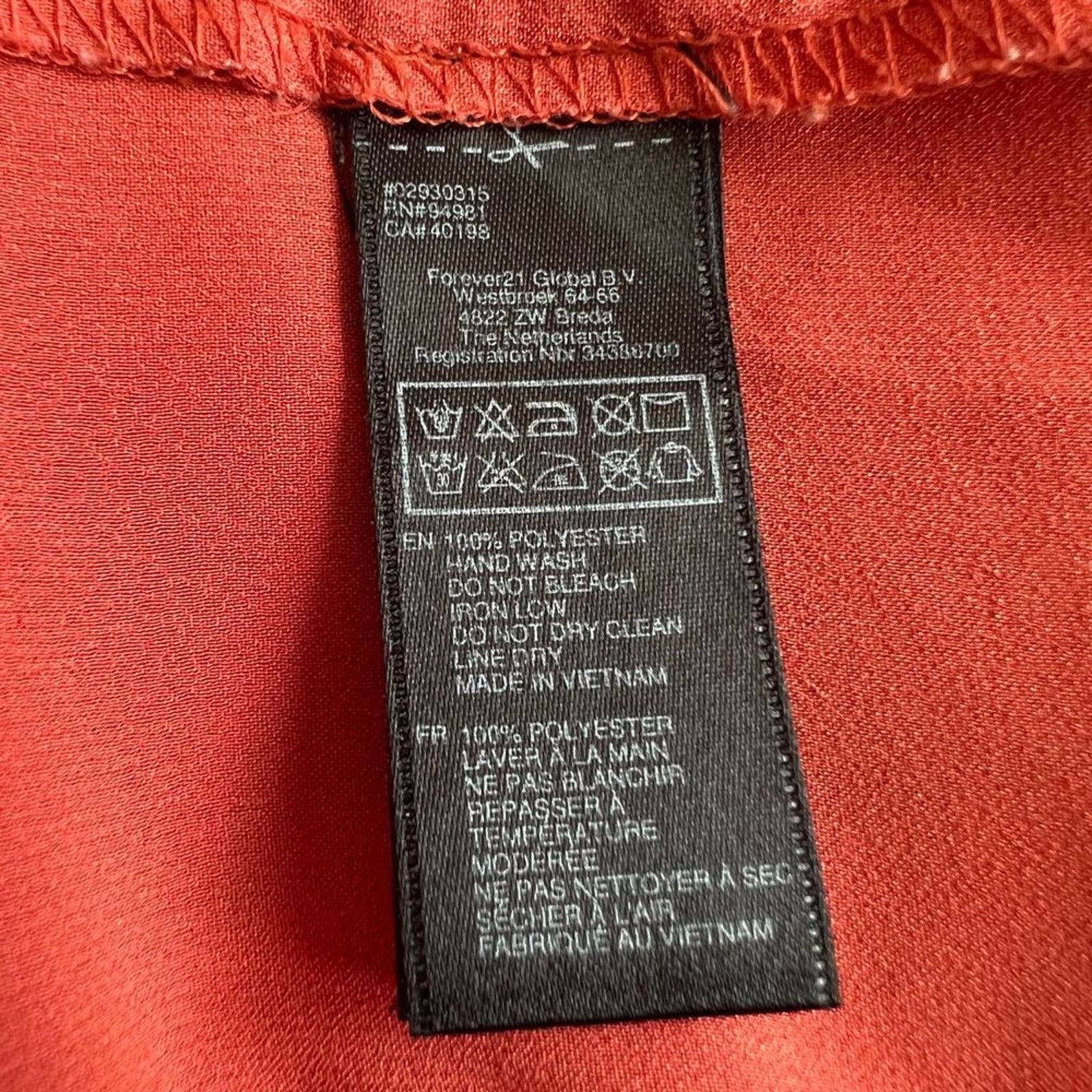 Forever 21 Forever 21 Orange Collared 3/4 Top, M Size M / US 6-8 / IT 42-44 - 5 Thumbnail