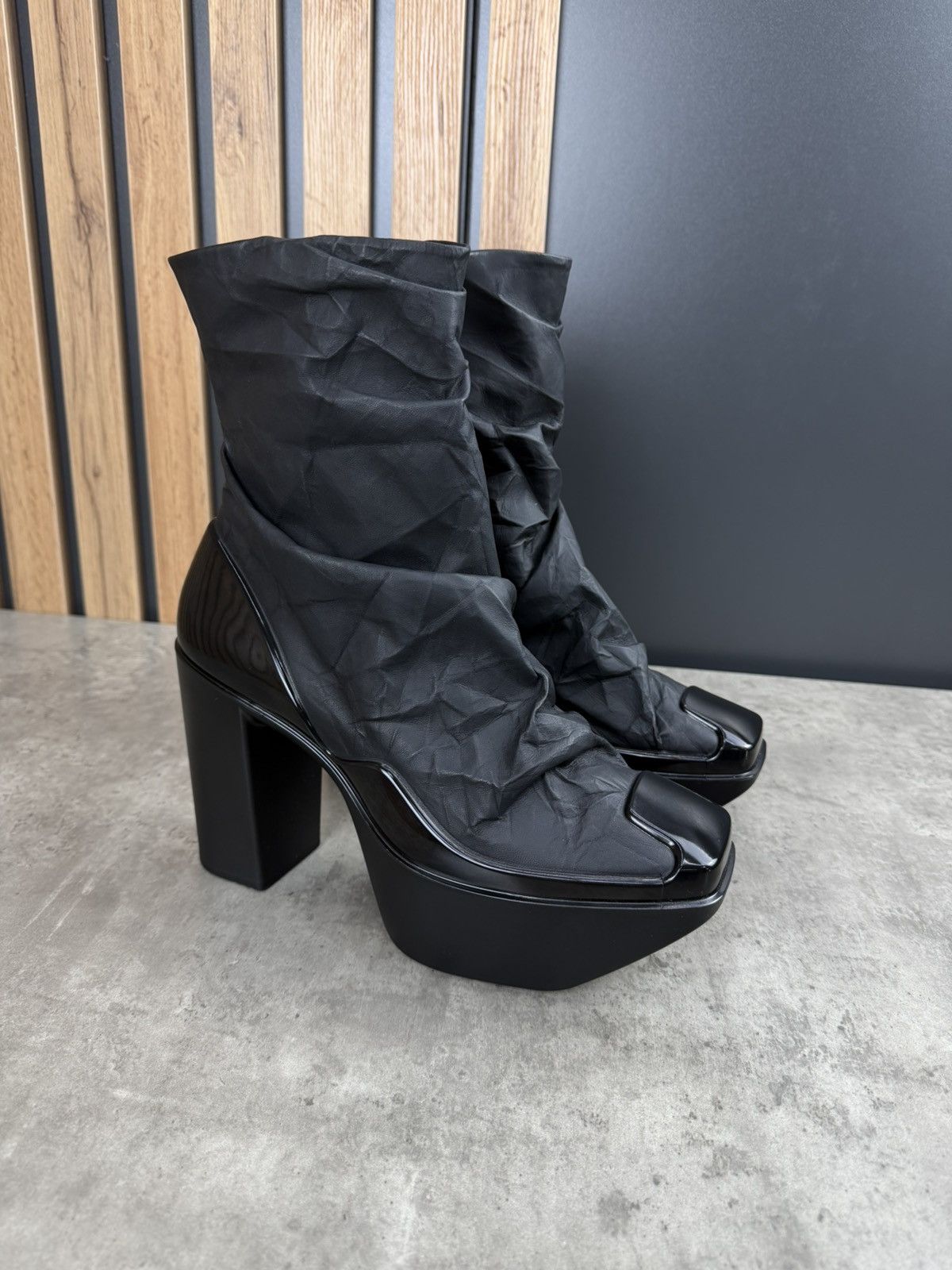 Peter Do at.kollektive x Peter Do Leather Platform Ankle Boots Black Size US 8 / EU 41 - 2 Thumbnail