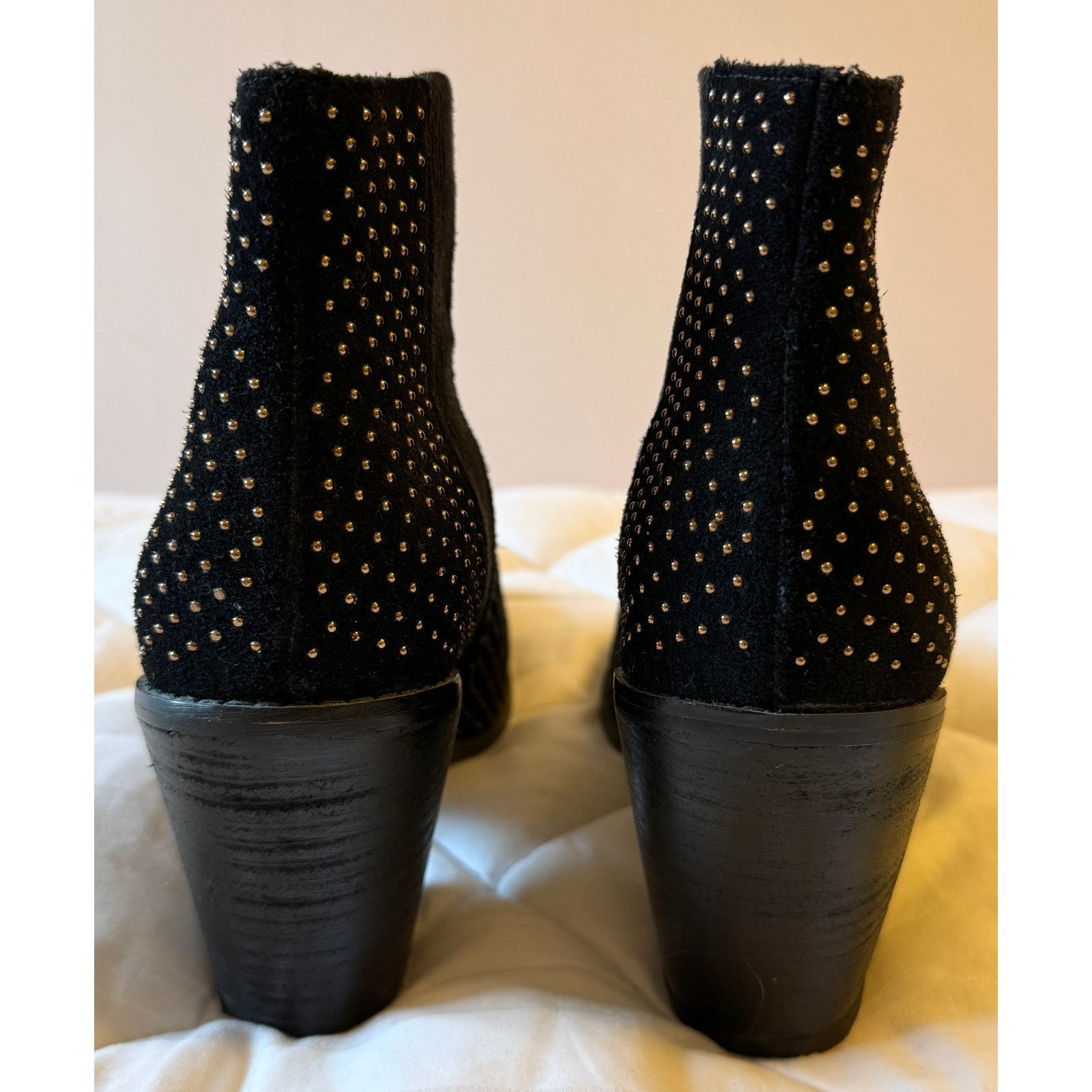 Anthropologie Anthropologie Studd Stack Heel Embellished Suede Ankle Boots Size US 7 / IT 37 - 5 Thumbnail