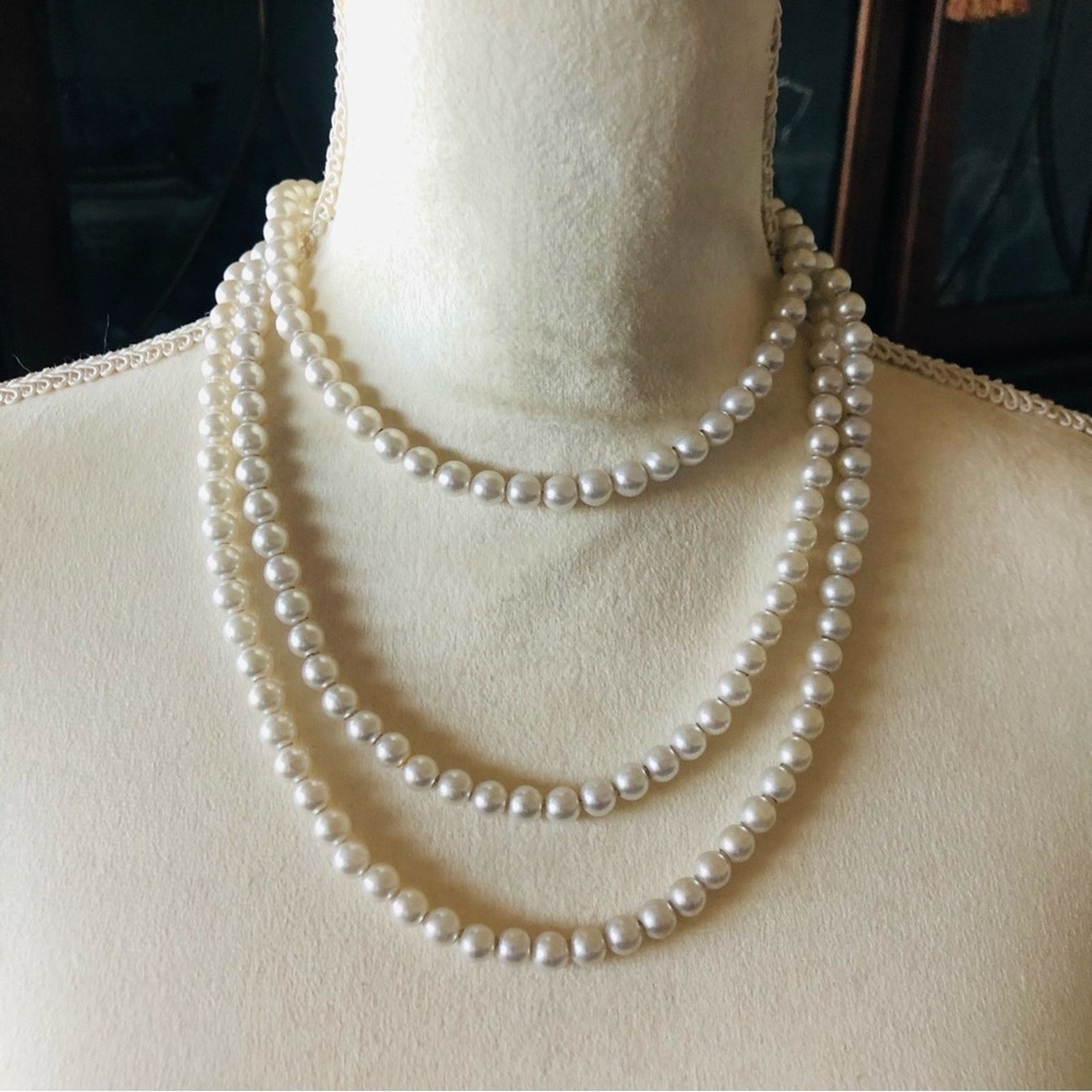 Vintage Vintage extra long length classic white pearl necklace Size ONE SIZE - 5 Thumbnail