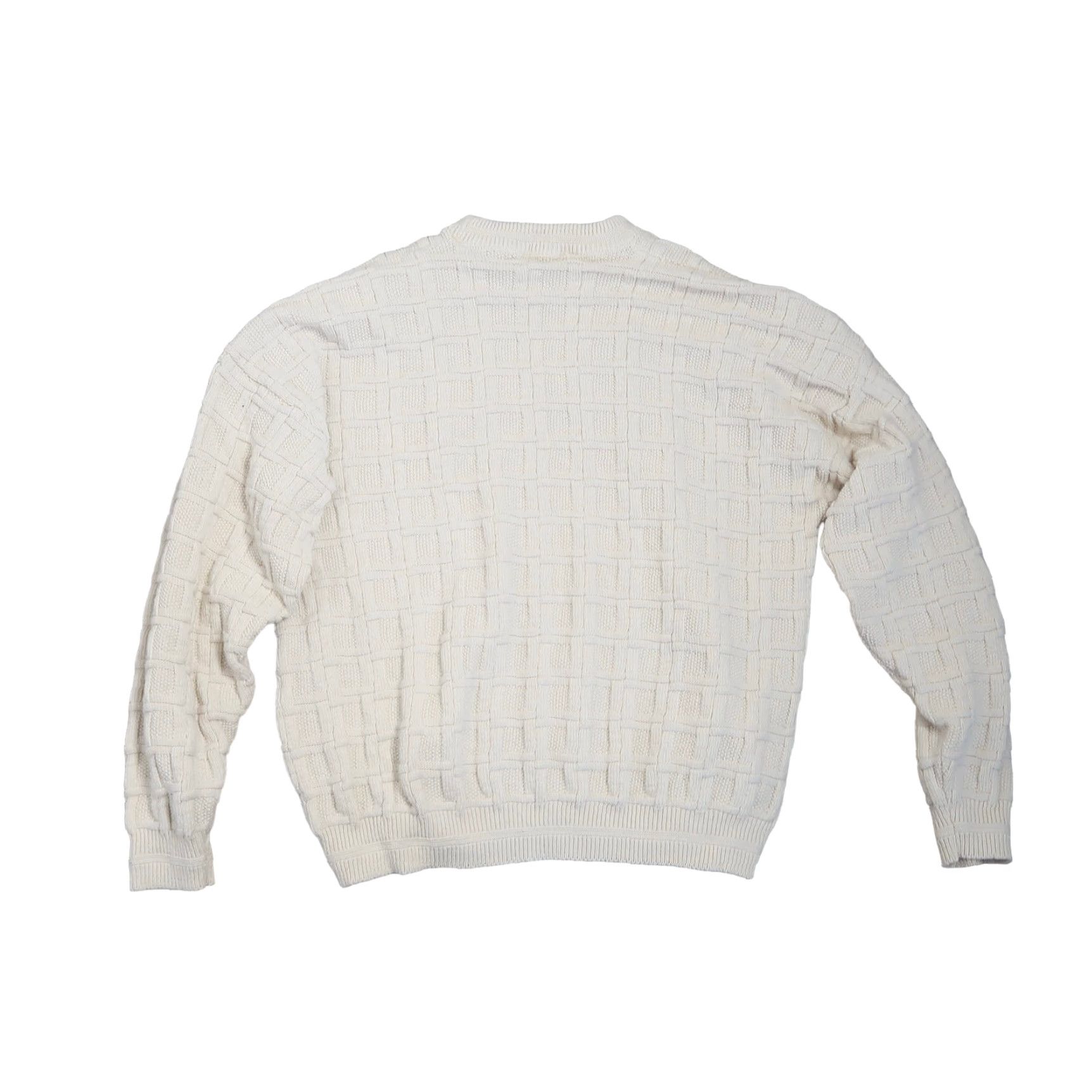 Vintage VINTAGE Willow Bay Cream textured grid knit sweater XL Womens 1990s Cotton Regular Decade 1990s Casual Arts & Crafts Size XL / US 12-14 / IT 48-50 - 3 Thumbnail