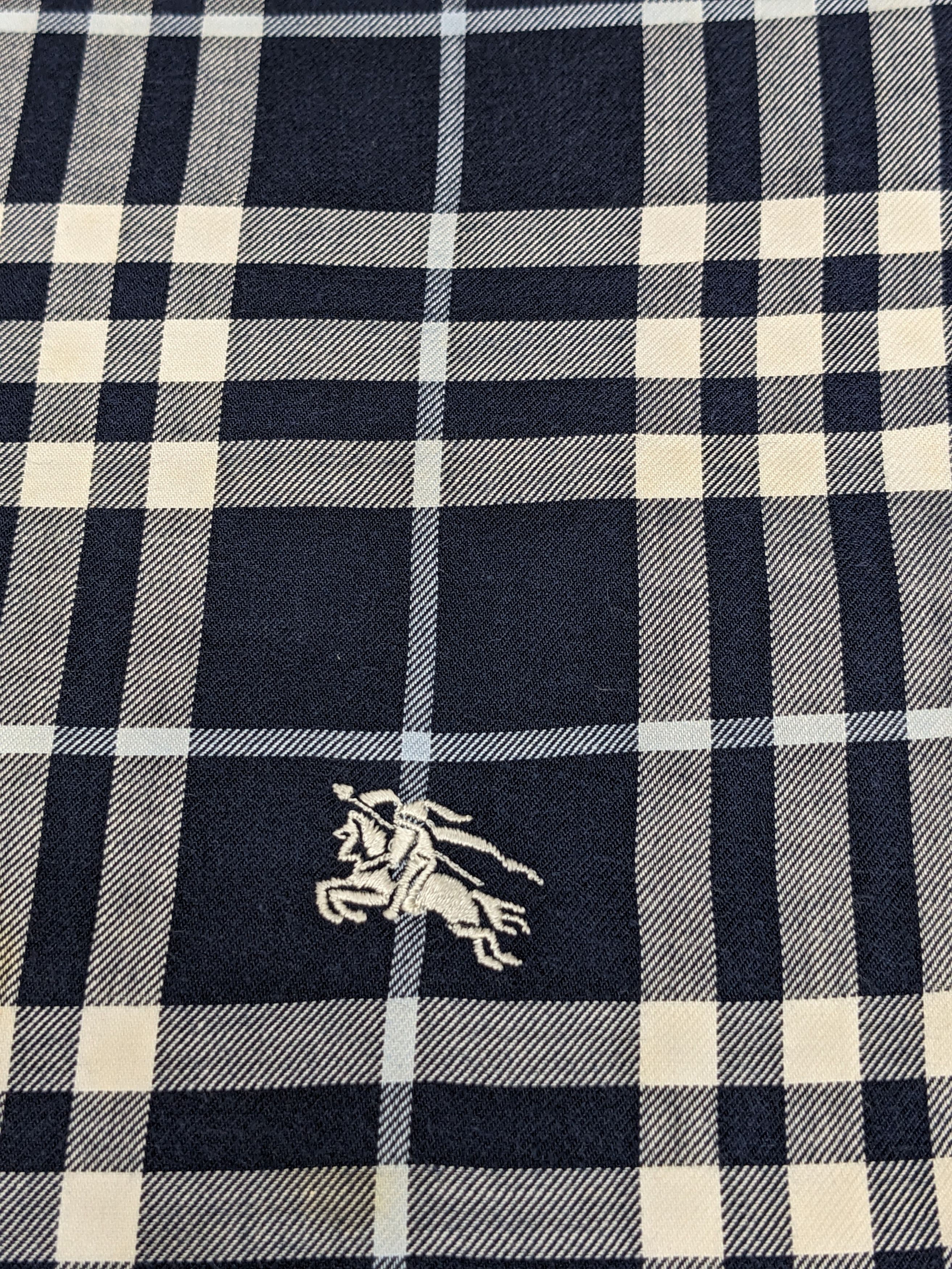 Burberry Prorsum Burberry Handkerchief Navy Blue Embroidered Prorsum Knight Size ONE SIZE - 2 Thumbnail