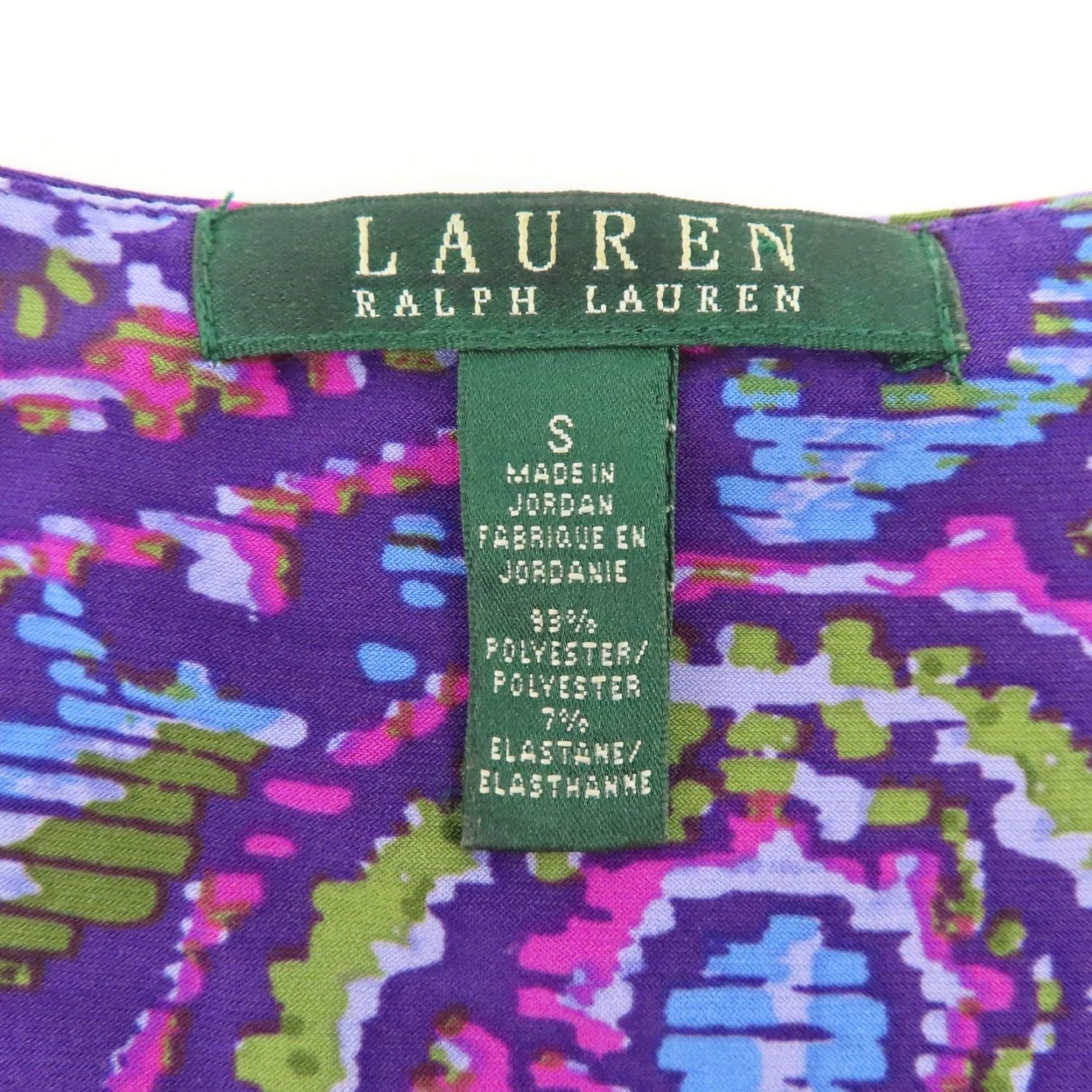 Ralph Lauren Lauren Ralph Lauren Women Small Purple Green Blue Scroll V Neck Sleeveless Dress Size S / US 4 / IT 40 - 6 Thumbnail