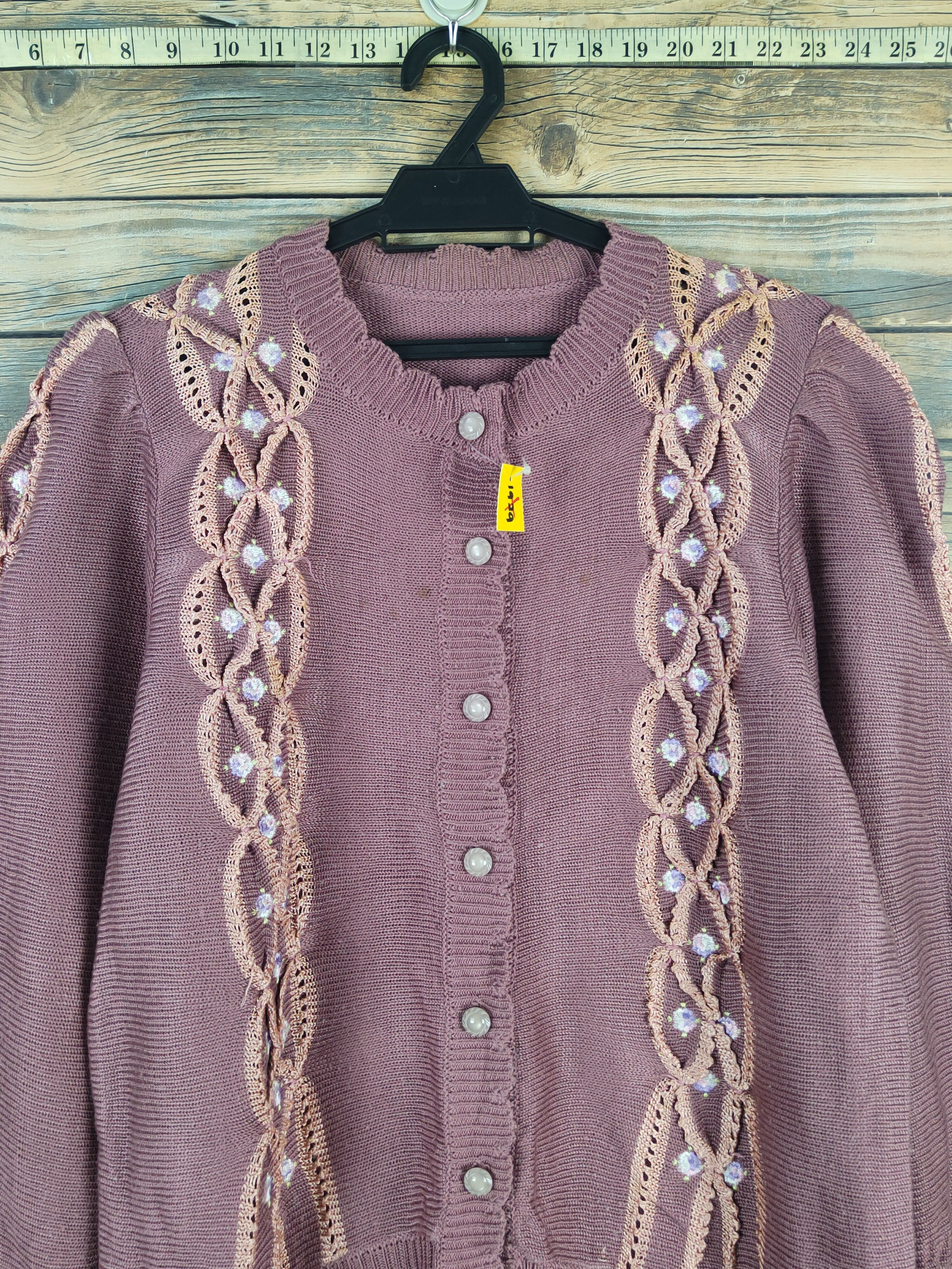 Aran Isles Knitwear Japan vintage Pink Knitwear Cardigan #W1094 Size L / US 10 / IT 46 - 2 Thumbnail