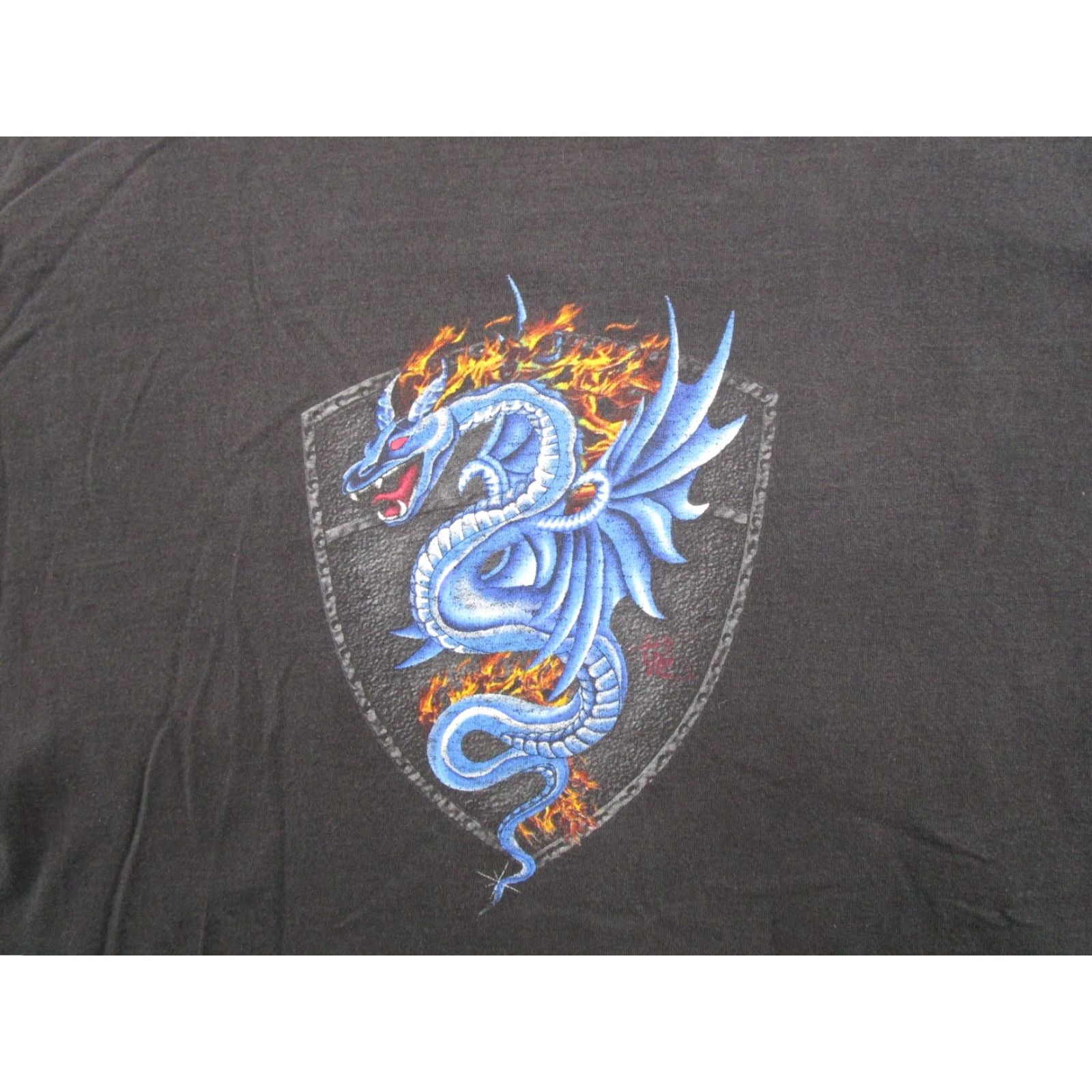 Delta VINTAGE Delta Dragon Graphic Long Sleeve Shirt Men 90s 90s Grunge Black Cotton L Shirt Mens Modern Retro Size US L / EU 52-54 / 3 - 2 Thumbnail