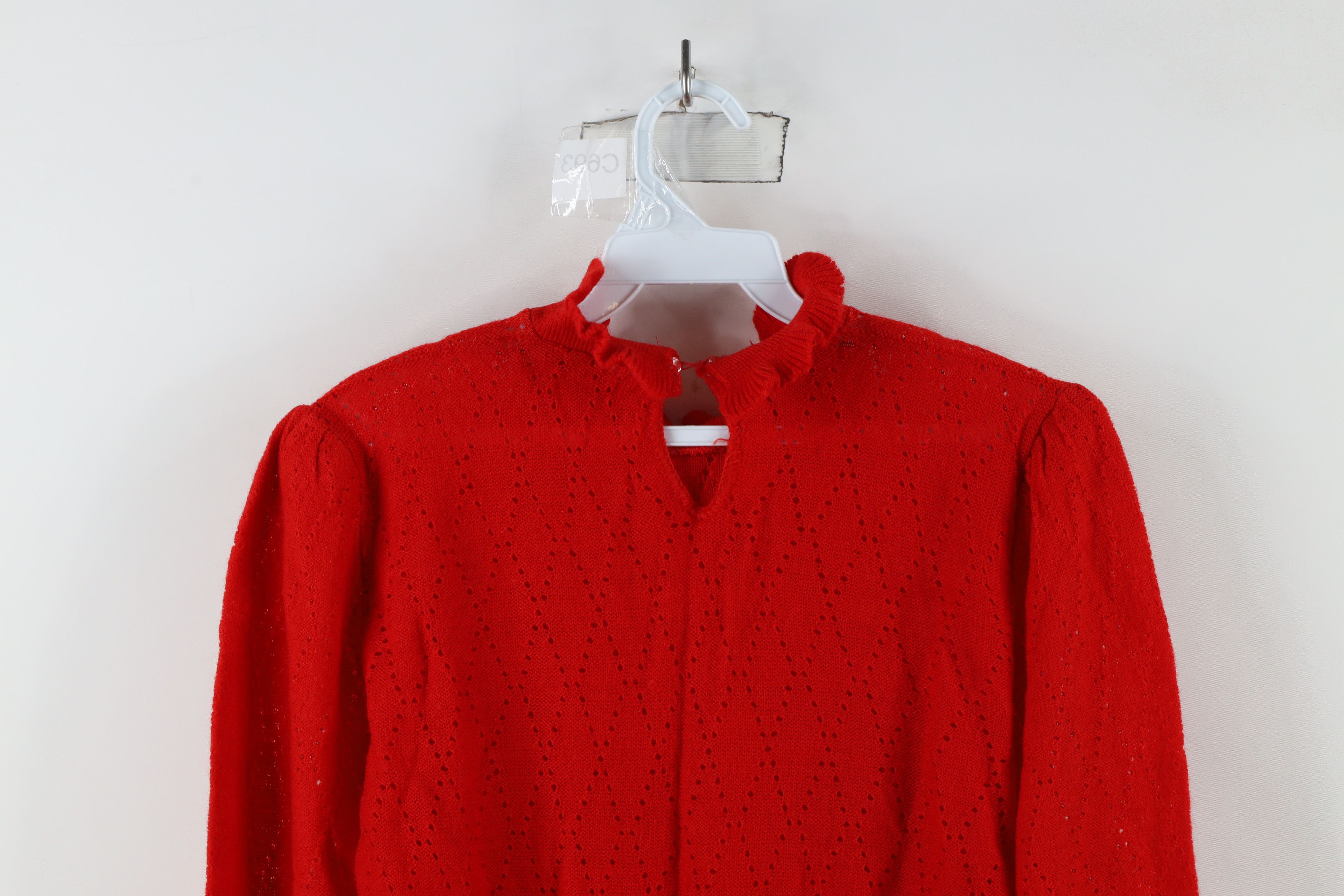 Vintage Vintage 70s Streetwear Distressed Knit Frill Collar Sweater Size XL / US 12-14 / IT 48-50 - 10 Thumbnail
