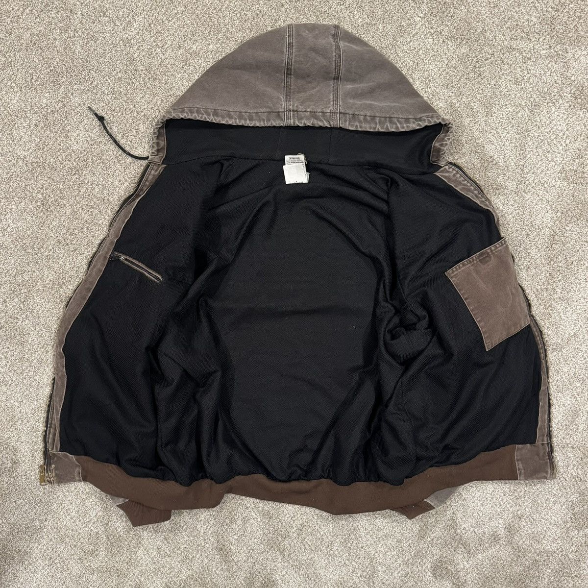 Carhartt Vintage Faded Black Carhartt Hoodie Zip Up Jacket Size US XXL / EU 58 / 5 - 2 Thumbnail