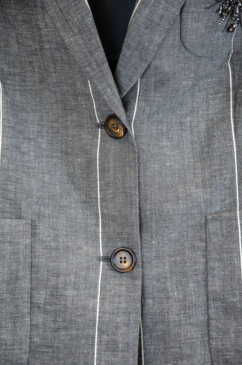 Brunello Cucinelli Brunello Cucinelli Wool Linen Pinstripe Blazer - Size IT38 Size XS / US 0-2 / IT 36-38 - 6 Thumbnail