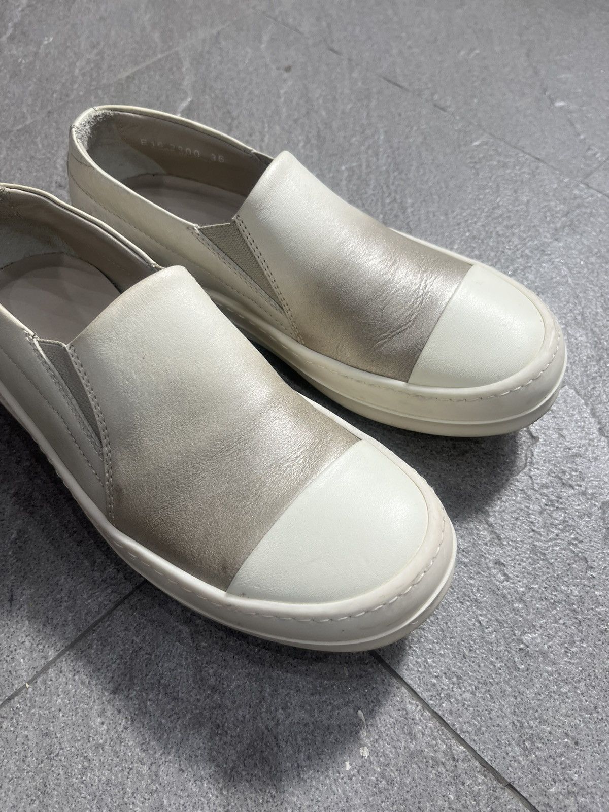 Rick Owens Rick Owens Cap Toe Slip On Sneakers Gradients Milk EU36 Size US 6 / IT 36 - 9 Thumbnail