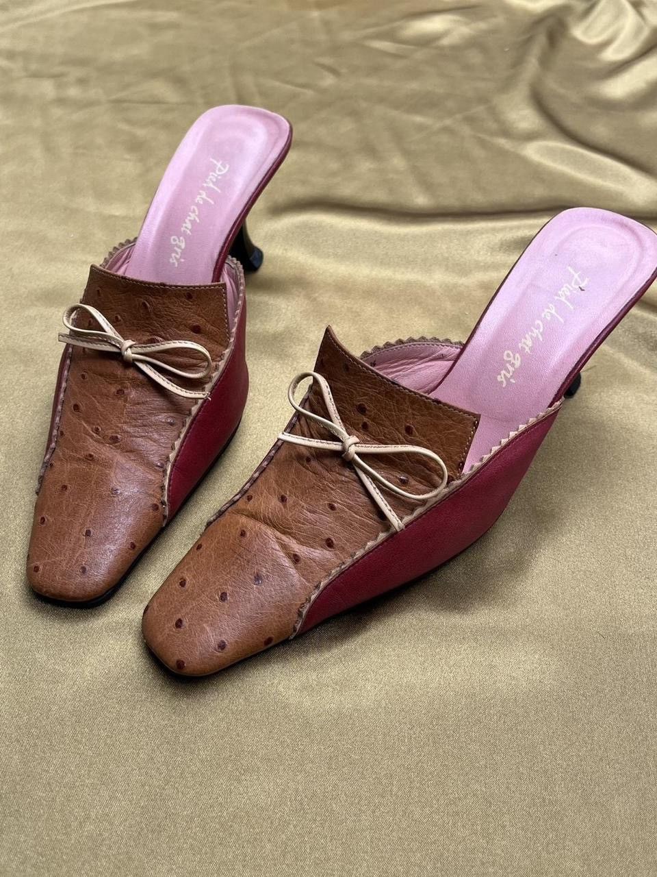 Japanese Brand Vintage Pied de chat gris mule heels Size US 5.5 / IT 35.5 - 2 Thumbnail