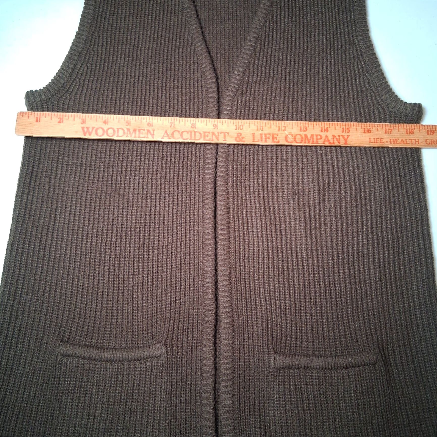 Vintage VINTAGE Curry Knits Sweater Vest Women M Brown Open Front Ribbed Knit Vest 80s Brown Open front Womens M Size M / US 6-8 / IT 42-44 - 4 Thumbnail