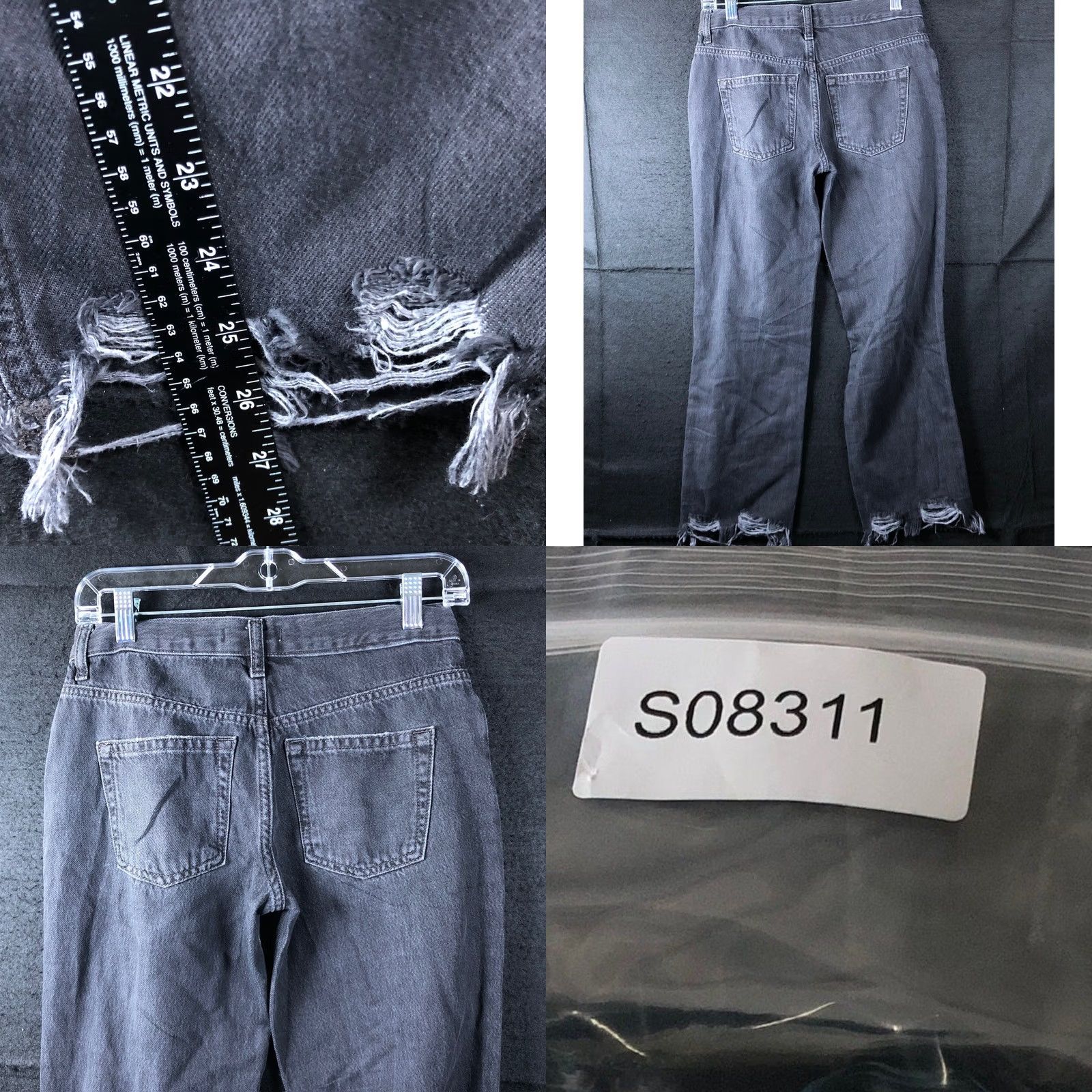 Vintage We The Free People Jeans Black Denim Maggie Mid Rise Distressed 24 Women’s 5-Pocket Design Regular Straight Denim Size 28" / US 6 / IT 42 - 8 Thumbnail