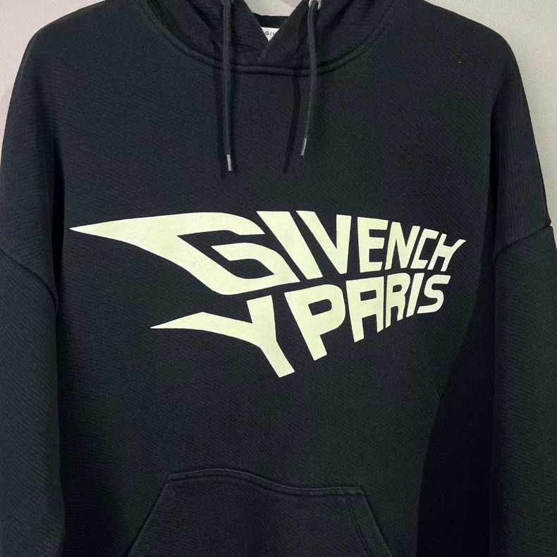 Givenchy Givenchy Black logo lettering print hooded sweatshirt Size US XL / EU 56 / 4 - 3 Thumbnail