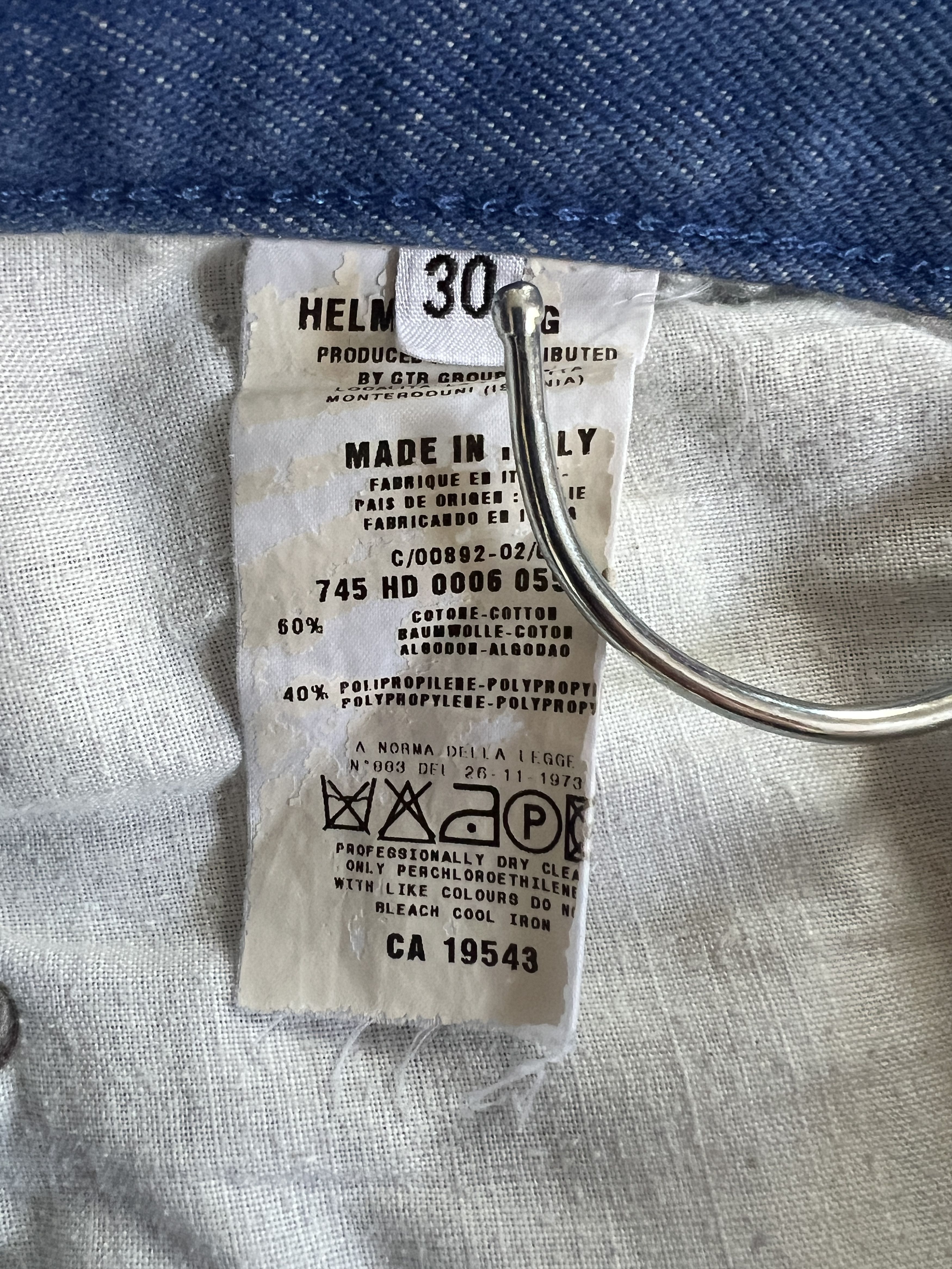 Helmut Lang Raw Polypropylene Classic Cut Denim Vintage Size US 31 - 5 Thumbnail