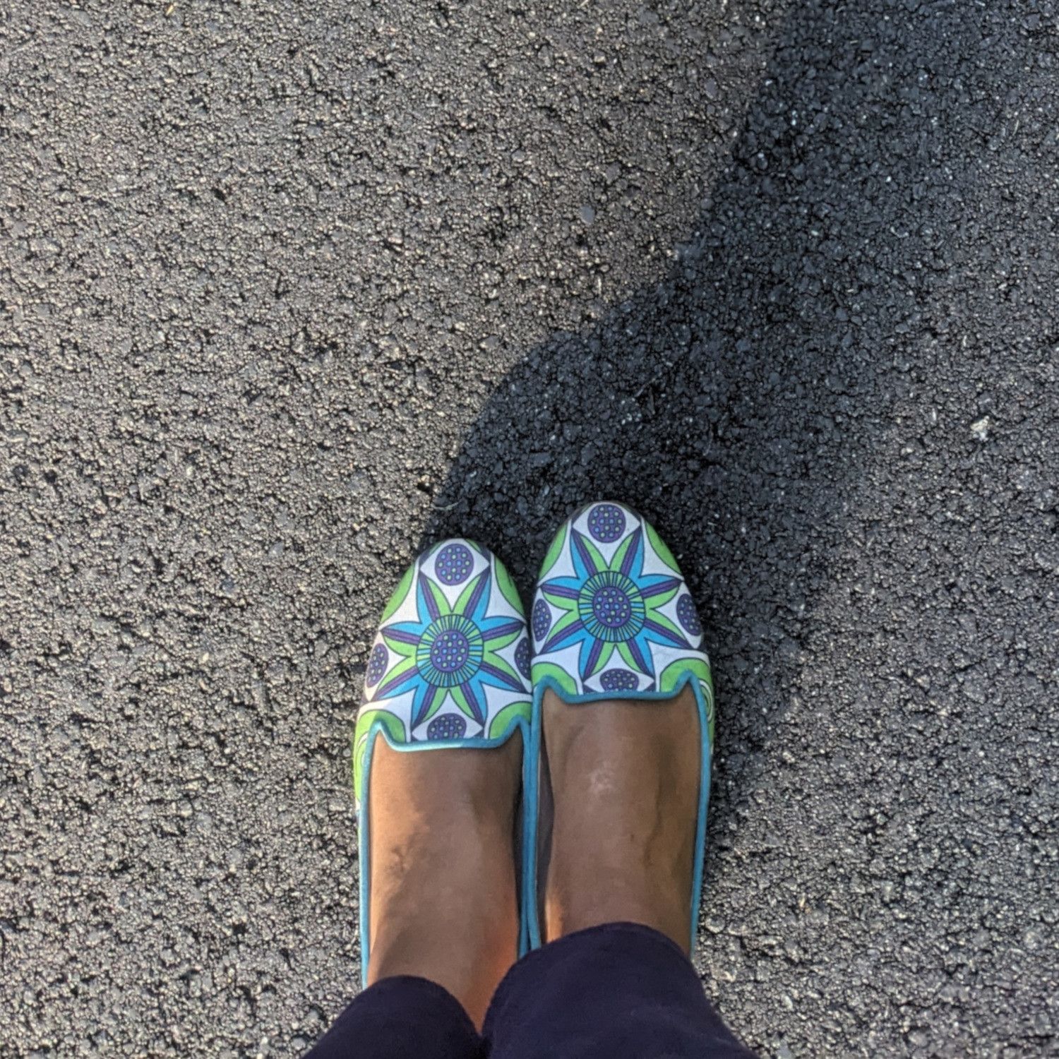 BIZU Chic Ballet Flats, Loafers - Green & Purple, Stella Size US 9 / IT 39 - 3 Thumbnail