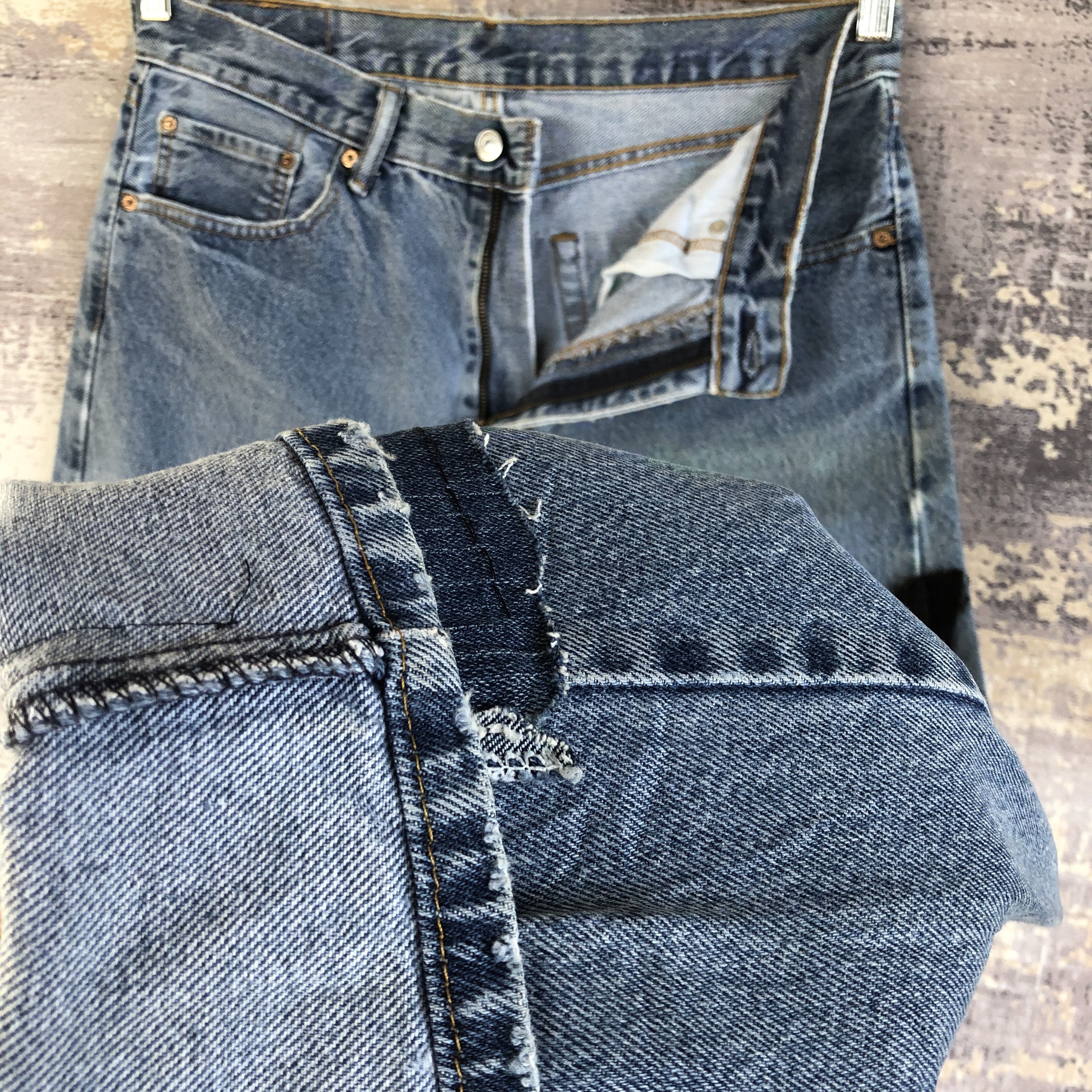Levi's Vintage Levis Patchwork Distressed Jeans Levi's 505 Denim Size US 32 / EU 48 - 8 Thumbnail