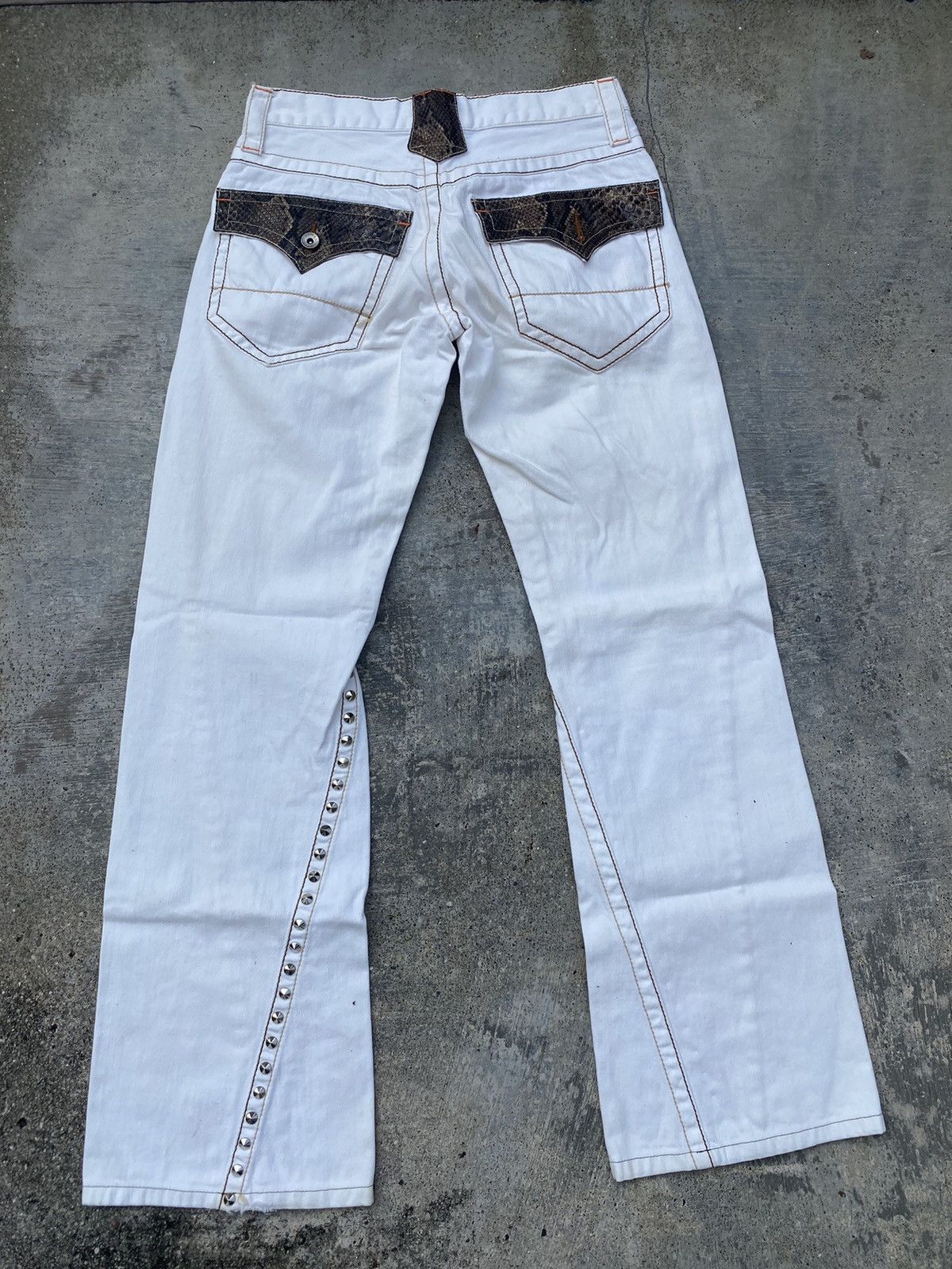 Vintage VINTAGE SEMANTIC DESIGN SPIRAL FLARE DISTRESSED TORNADO RAVE Size US 28 / EU 44 - 2 Thumbnail