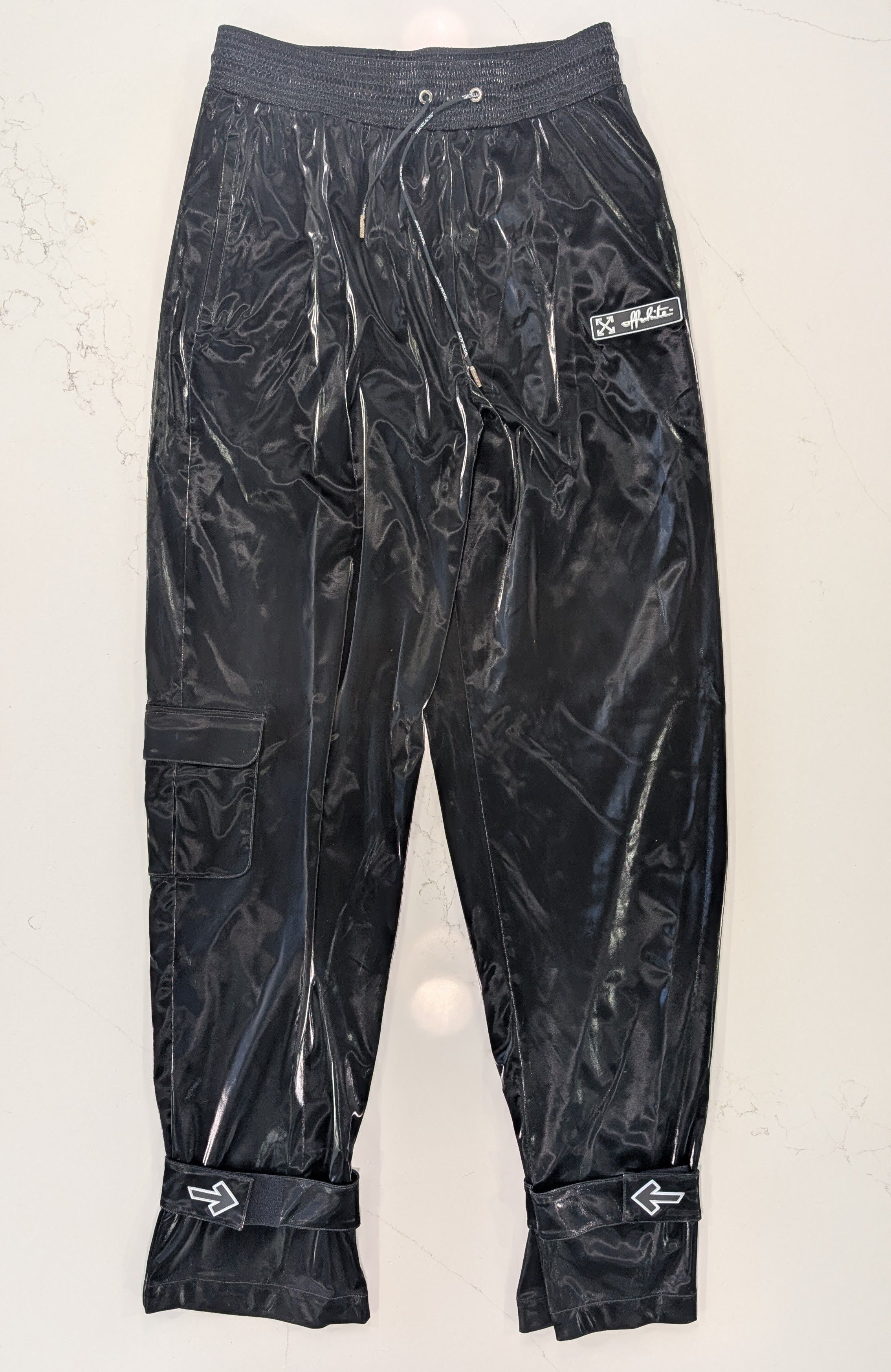 Off-White Off-White Virgil Abloh Slick Shine Cargo Joggers Black IT 44 Size US 30 / EU 46 - 1 Thumbnail