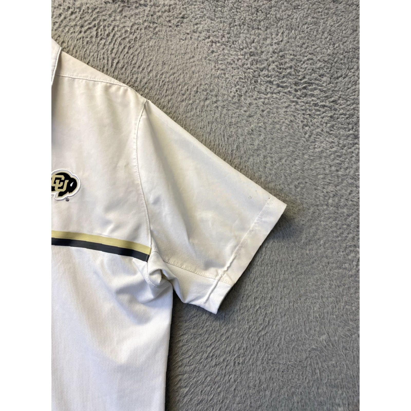 Nike Nike Beige White Men's Polo Golf Shirt L Colorado Buffaloes 145-37 Size US L / EU 52-54 / 3 - 4 Thumbnail
