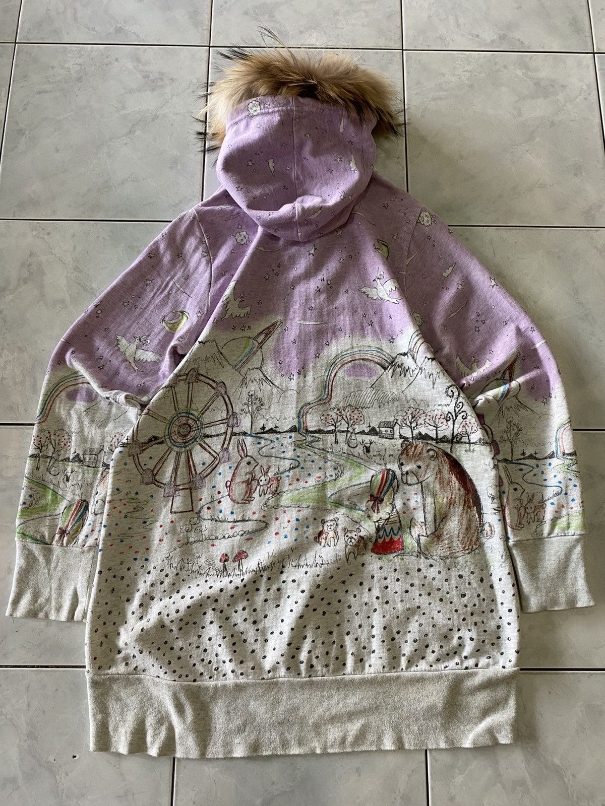 Japanese Brand FUR Scolar Dreamscape Graphic Hoodie Fairy Tale Illustration Size M / US 6-8 / IT 42-44 - 8 Thumbnail