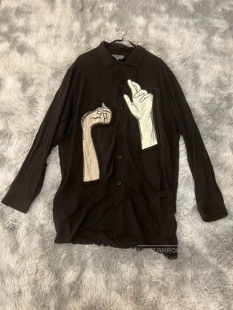 Yohji Yamamoto Yohji Yamamoto Ghost Hand Patch Shirt. Size US XL / EU 56 / 4 - 2 Thumbnail