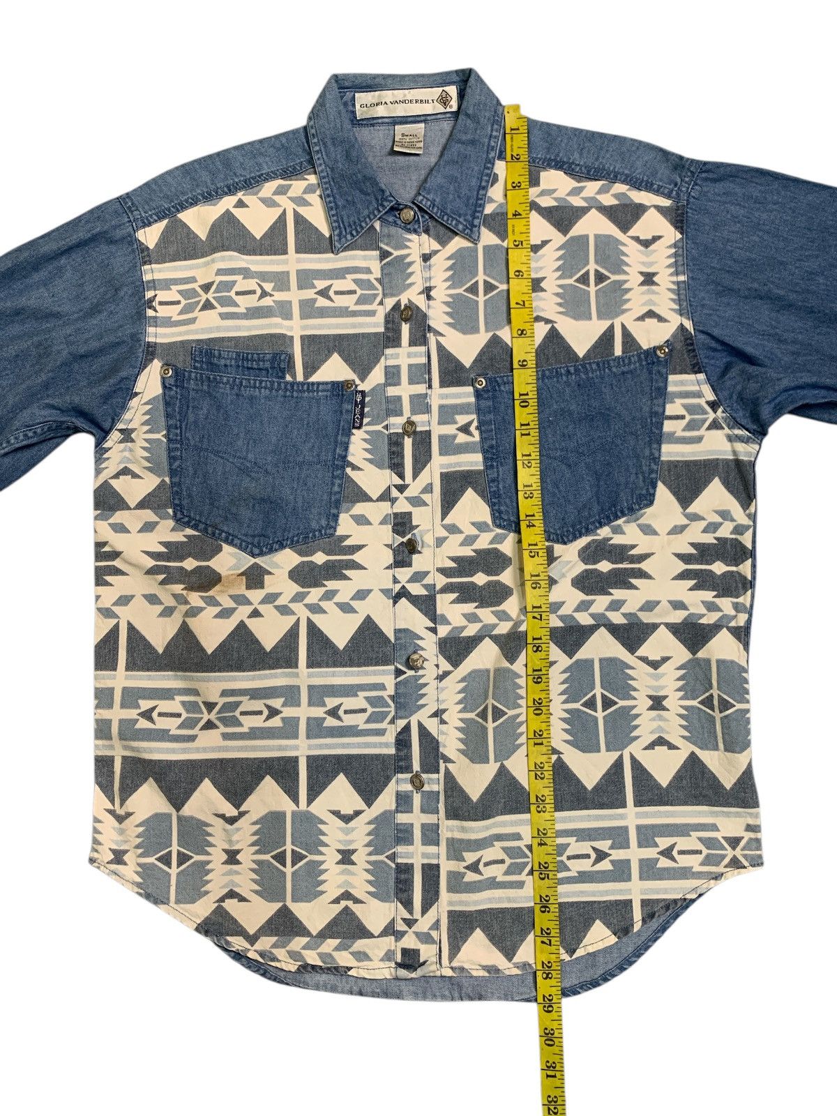 Gloria Vanderbilt Rare Design Gloria Vanderbilt Soft Denim Button Up Shirts Size S / US 4 / IT 40 - 10 Thumbnail