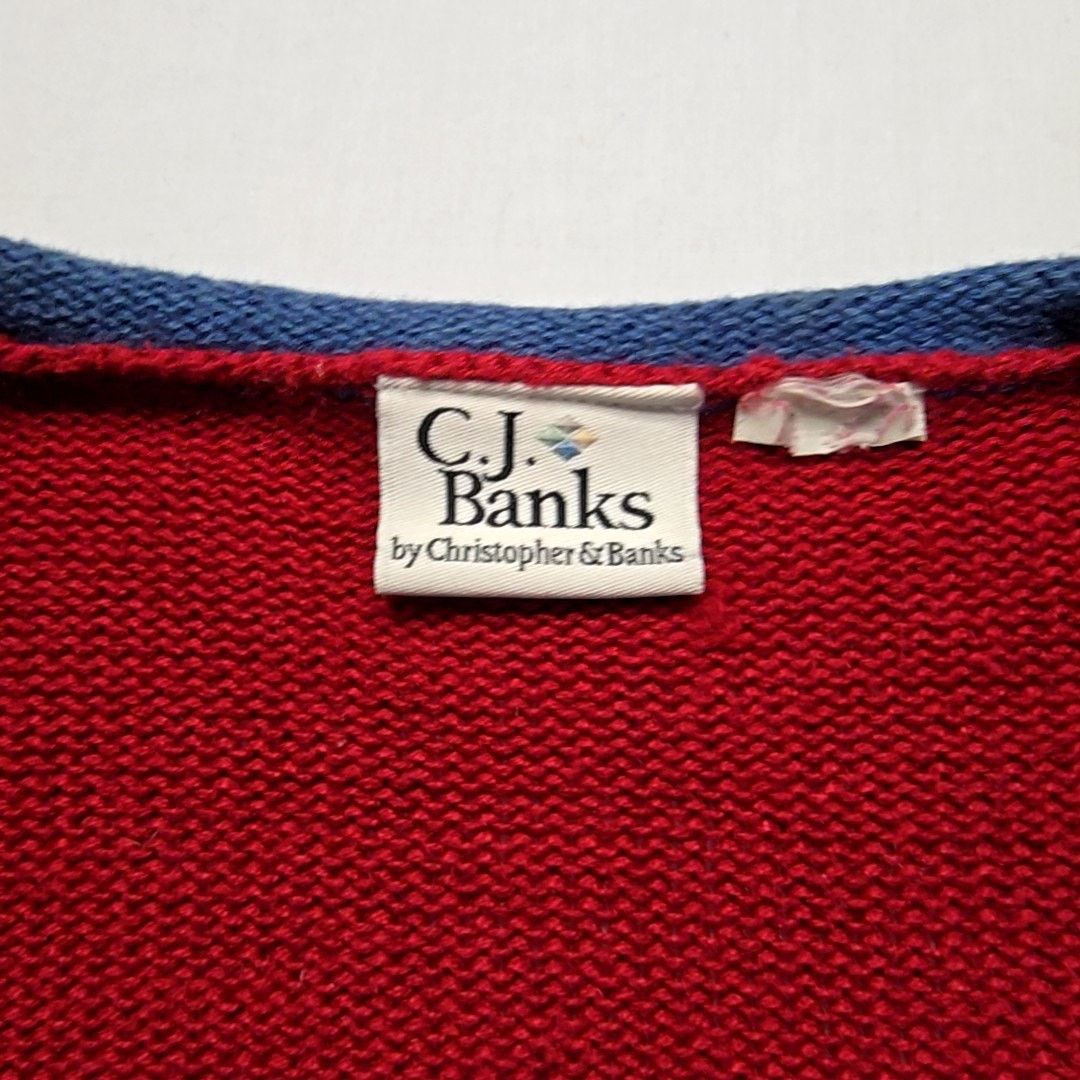 Vintage Vintage C.J. Banks Christmas Cardigan Western Santa Red 2X Size L / US 10 / IT 46 - 8 Thumbnail