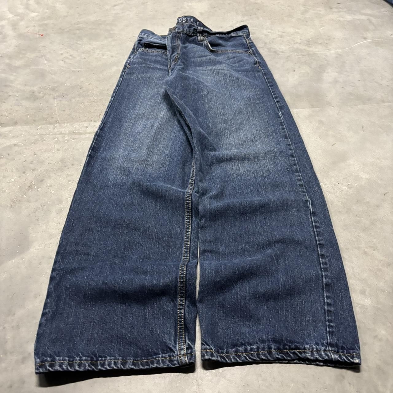 Japanese Brand × Vintage Crazy Vintage Y2K/2000s Grunge Dark Blue Wash Denim Jeans! Size US 38 / EU 54 - 3 Thumbnail