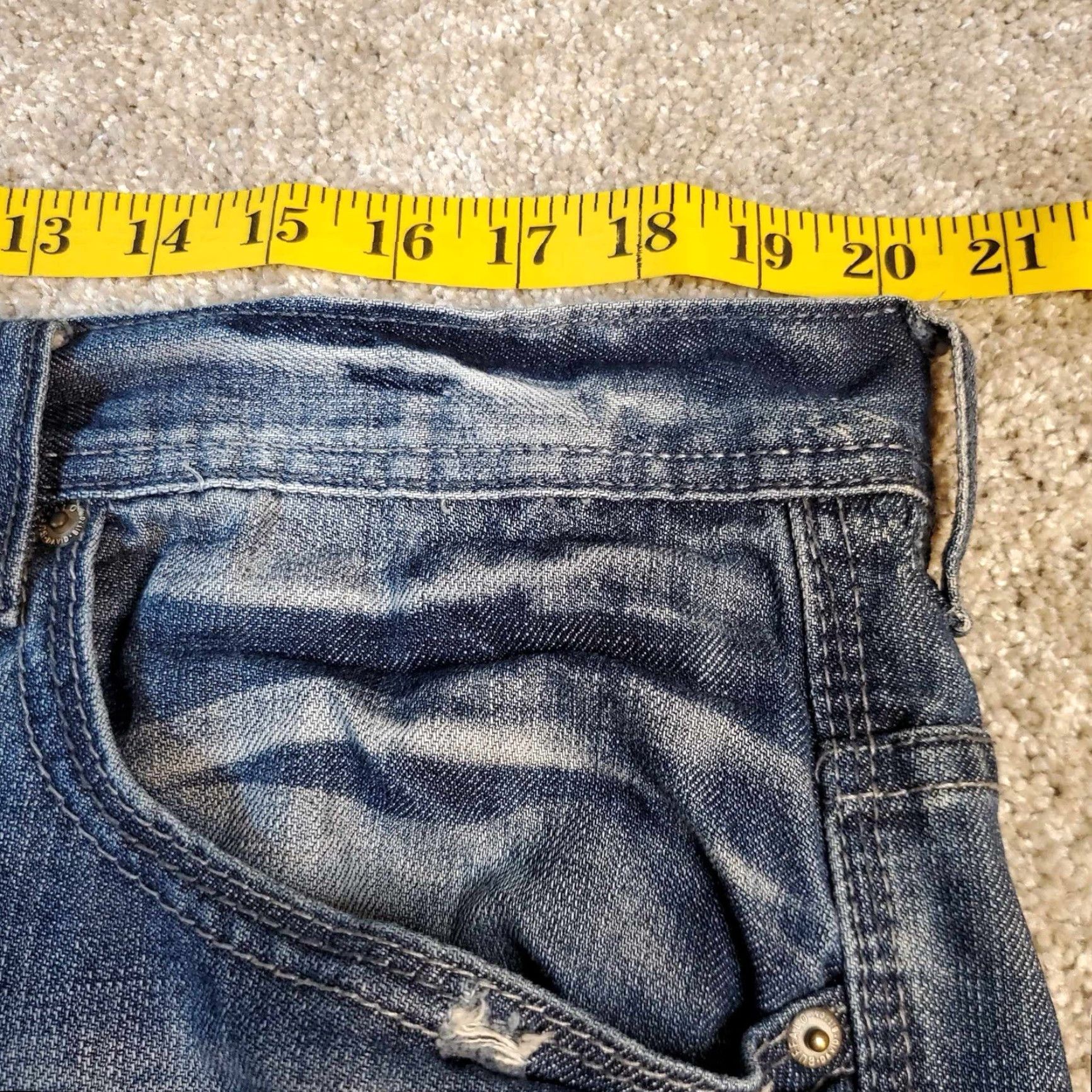 Buffalo David Bitton Buffalo David Bitton Jeans Mens 38 Blue Denim Straight Leg 38x31 Regular Inseam 30in 5-Pocket Denim Jeans Size US 38 / EU 54 - 6 Thumbnail
