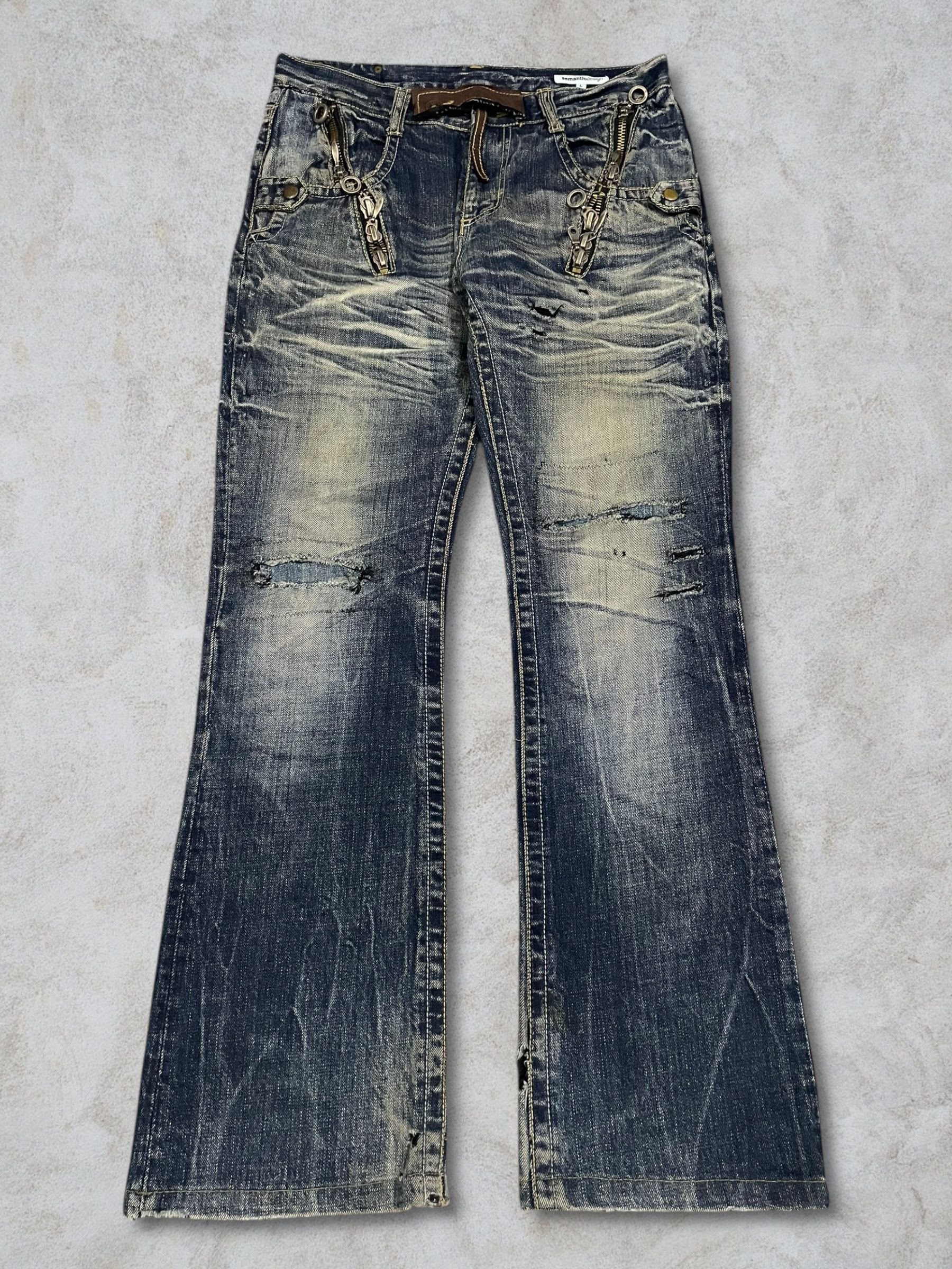 semanticdesign Semanticdesign Crazy Zip Bondage Style Bootcut Ripped Jeans Size US 32 / EU 48 - 1 Thumbnail