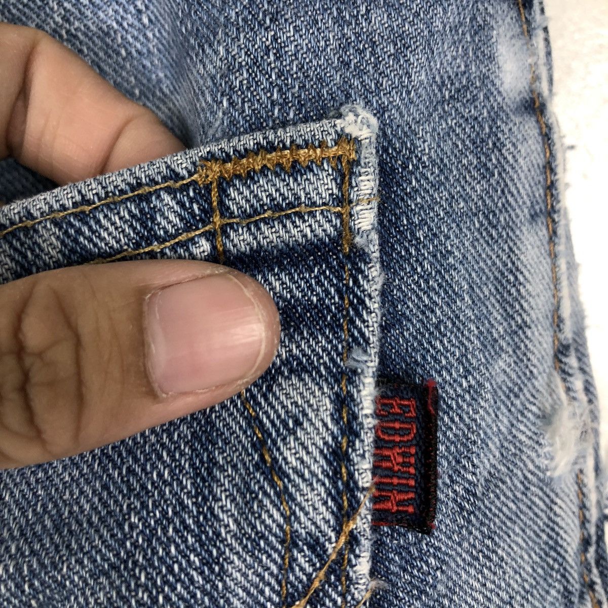 Japanese Brand 🔥90’s VINTAGE DENIM JEANS DISTRESSED DESIGN EDWIN JAPAN Size US 30 / EU 46 - 13 Thumbnail