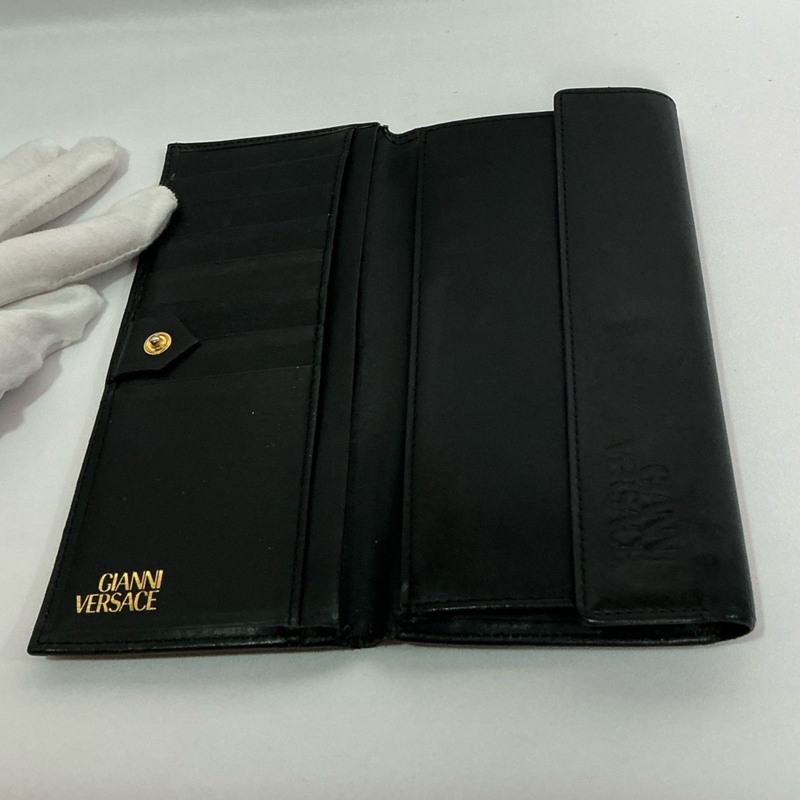 Versace Vintage Versace Baroque Leather Leopard Unisex Long Wallet Size ONE SIZE - 3 Thumbnail