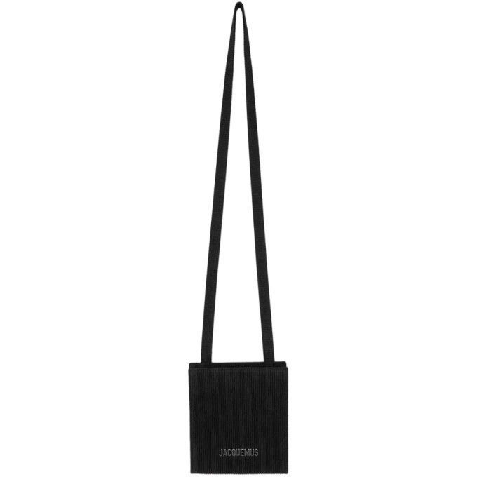 Jacquemus Jacquemus Black Corduroy ‘Le Gadjo’ Neck Wallet Size ONE SIZE - 7 Thumbnail