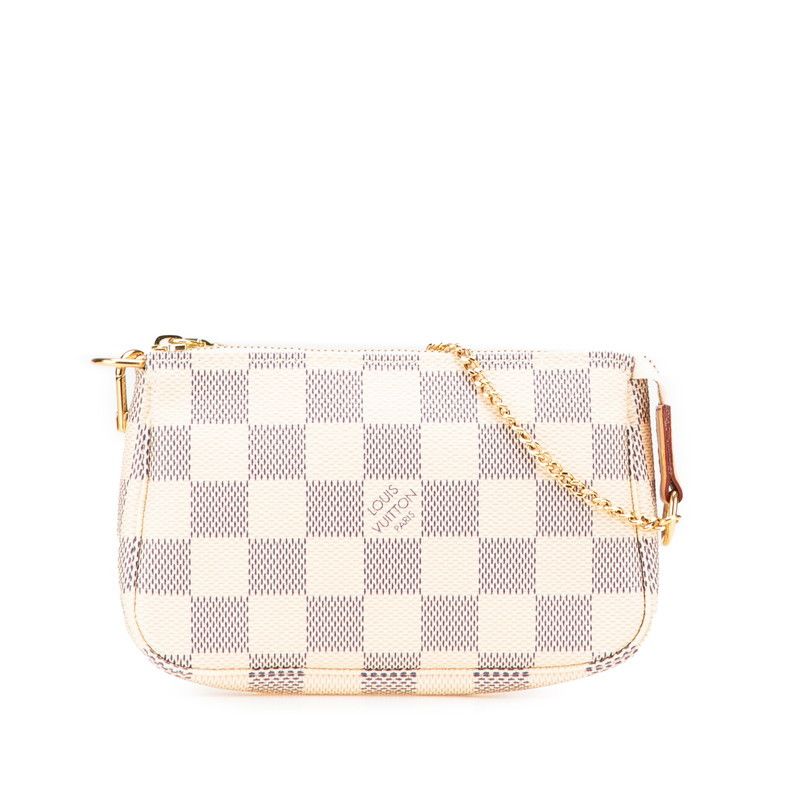 Louis Vuitton Louis Vuitton Louis Vuitton Mini Pochette Accessoires Damier Azur Accessory Pouch Canvas Handbag N58010 Size ONE SIZE - 1 Thumbnail