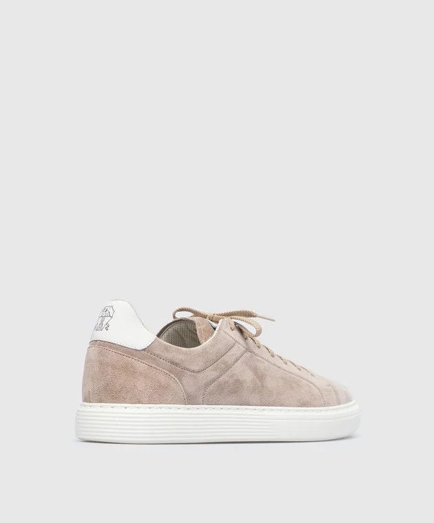 Brunello Cucinelli o1B3y1r0426 Suede Sneakers in Beige Size US 11.5 / IT 41.5 - 3 Thumbnail