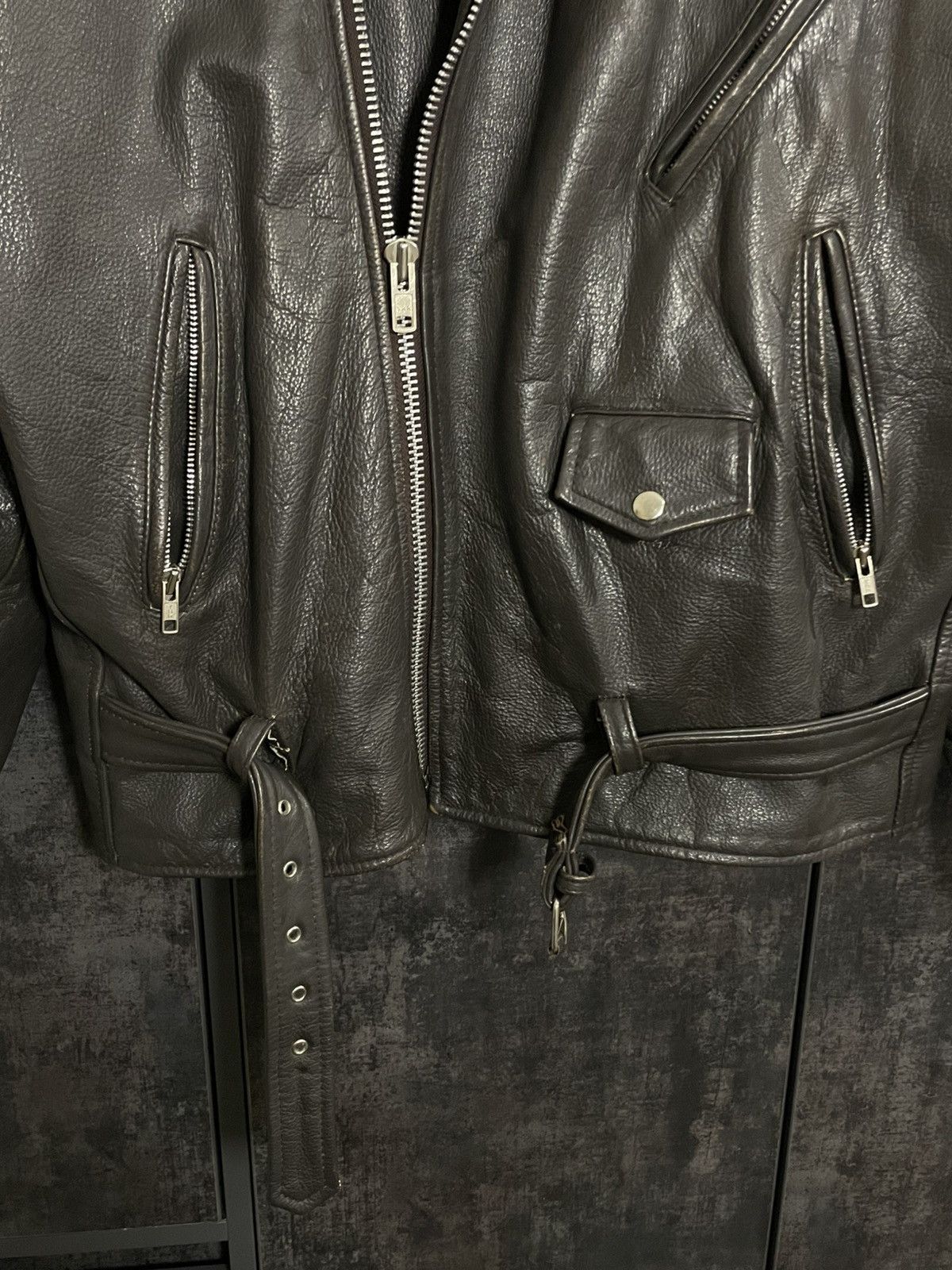 Vintage Vintage 90s Leather Biker Jacket Size US L / EU 52-54 / 3 - 12 Thumbnail