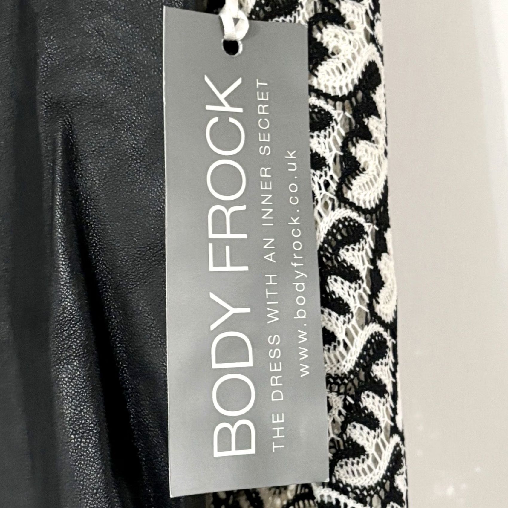 Vintage Body Frock Lace / Leather Jacket Womens UK 12 Open Front Lightweight Black New With Tags Size XL / US 12-14 / IT 48-50 - 5 Thumbnail