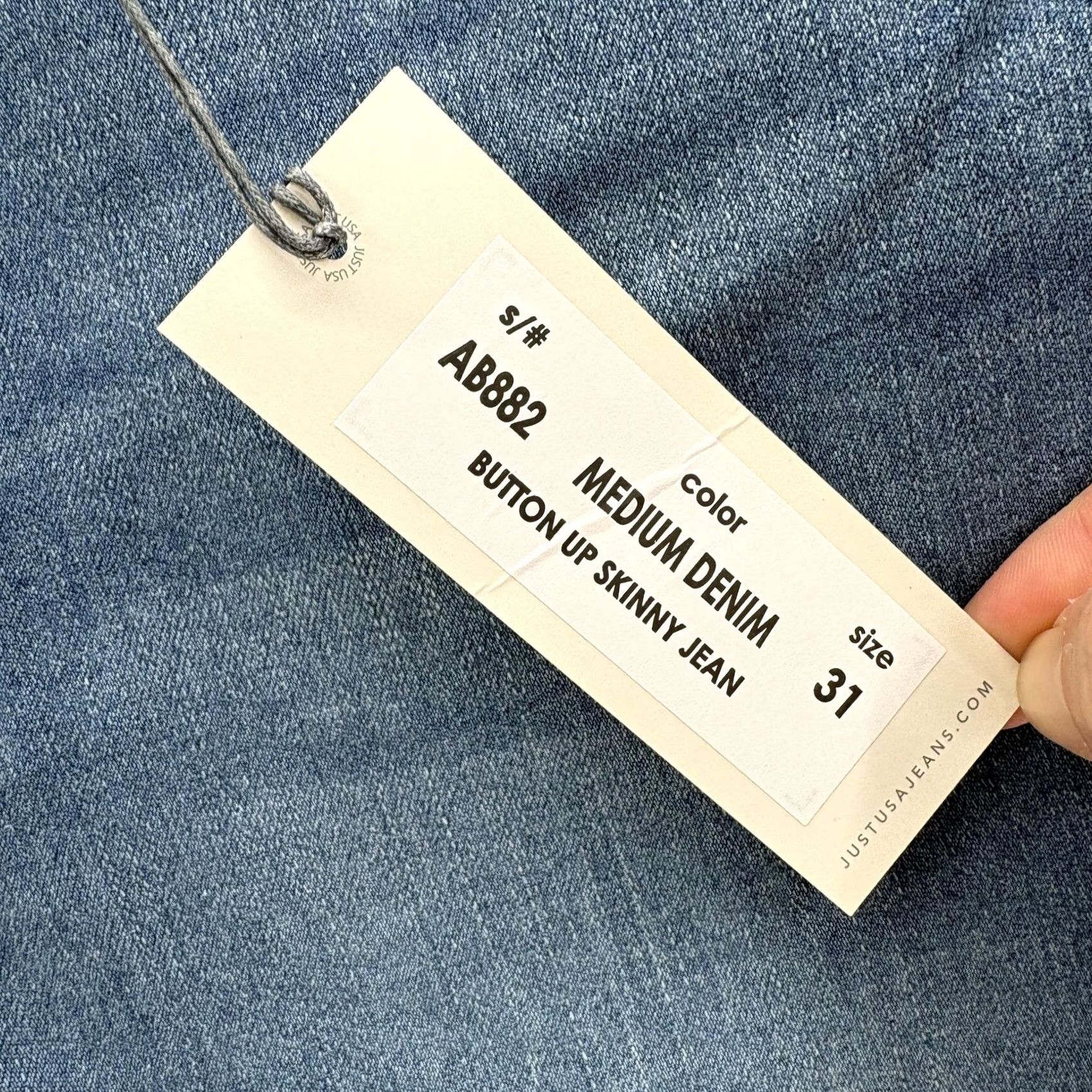 Vintage Just USA Jeans Skinny Womens 31 Blue Medium Wash High Rise Stretch Button NWT Size 24" / US 00 / IT 34 - 3 Thumbnail