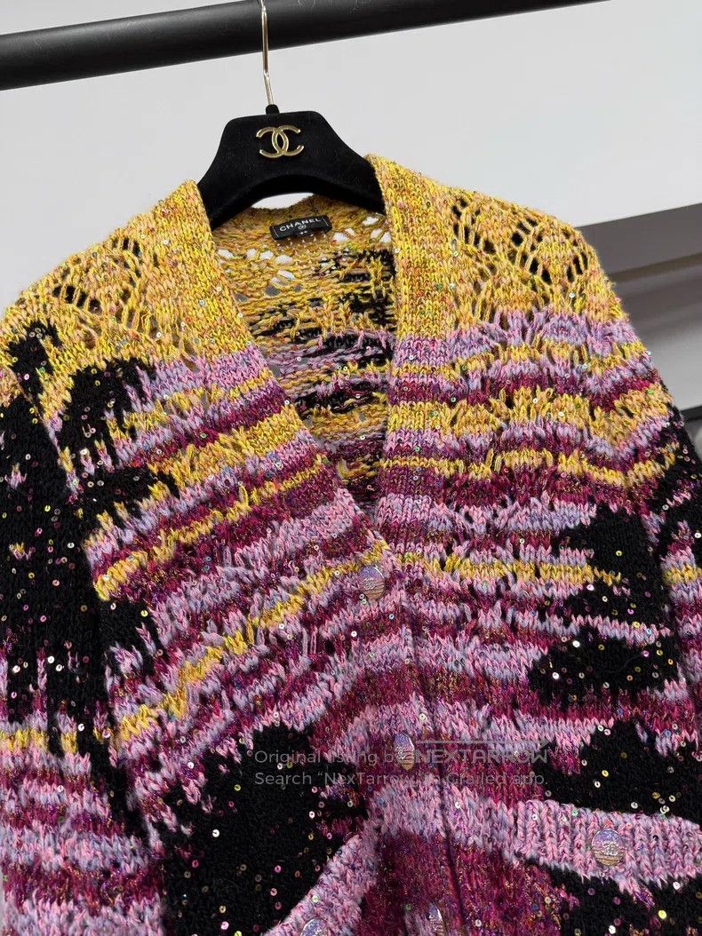 Chanel Chanel 24C Heavy Industry Colour Sequin Knitted Cardigan c Size XXS / US 00 / IT 34 - 2 Thumbnail