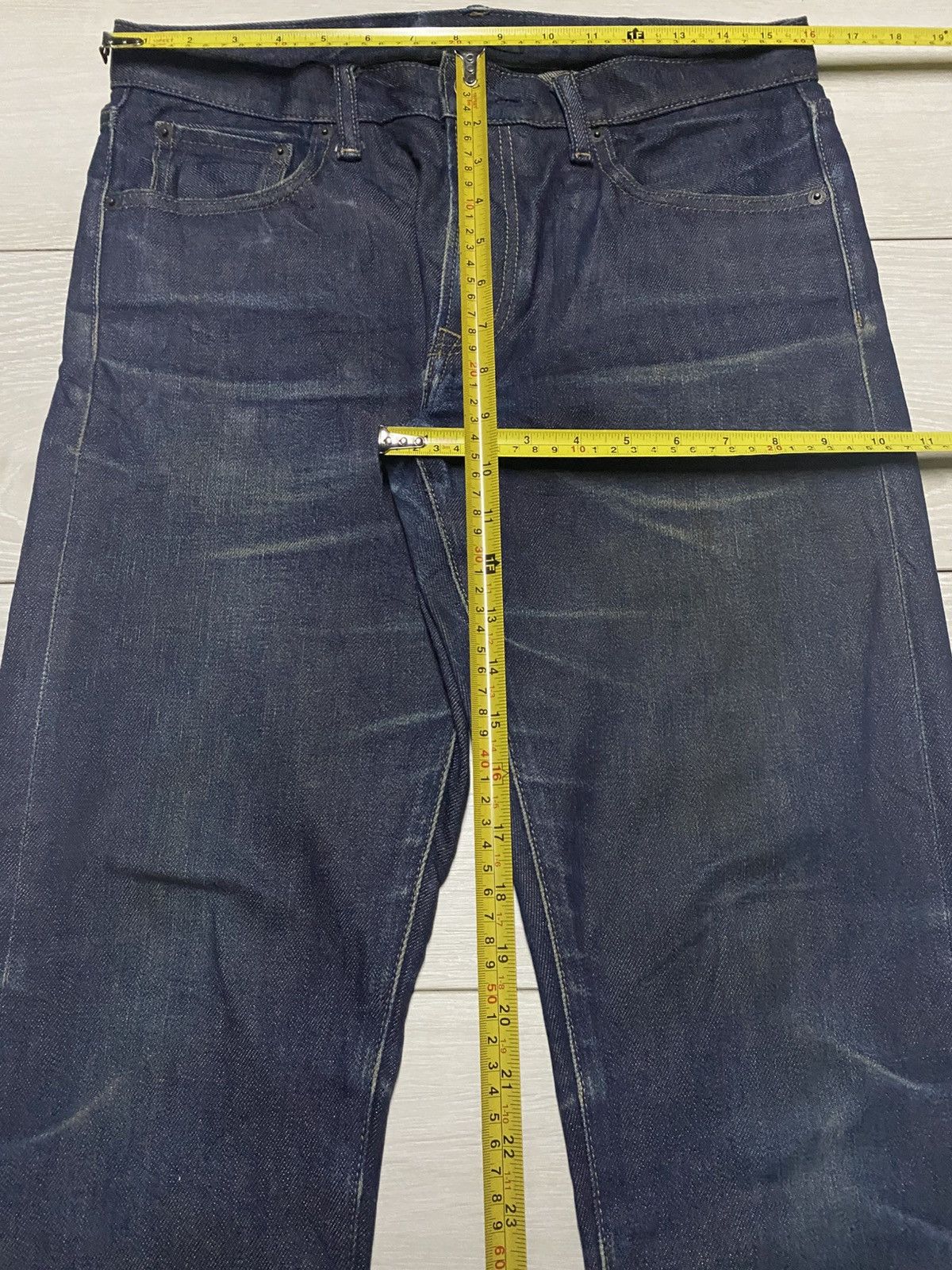 Undercover × Uniqlo Vintage Uniqlo Blue Wash Distressed Repair Skinny Jeans Size US 32 / EU 48 - 12 Thumbnail