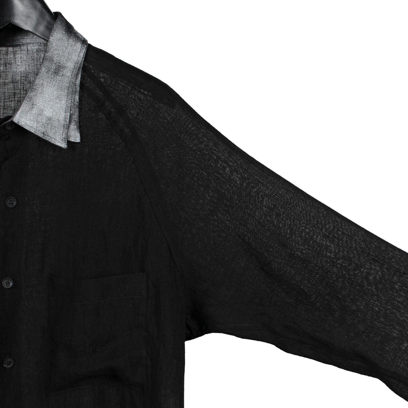 Yohji Yamamoto Yohji Yamamoto Pour Homme - Linen Gathered Hem Long Shirt Size US M / EU 48-50 / 2 - 12 Thumbnail