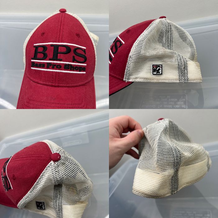 Vintage Bass Pro Shop Gone Fishing Hat White/Red One Size