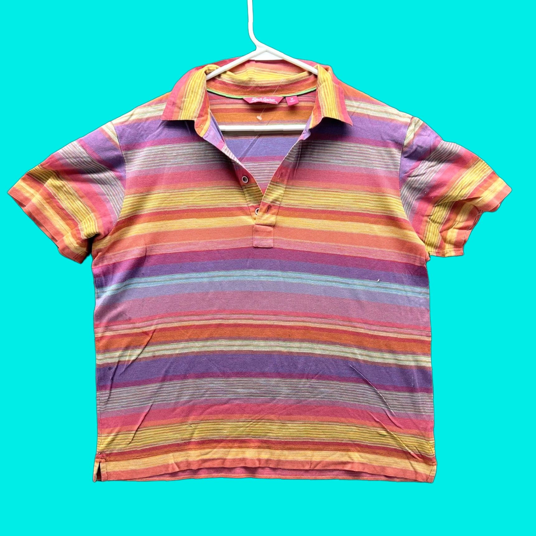 Robert Graham Robert Graham Polo Shirt Mens Medium Multicolor Stripe Short Sleeve Casual Wear RARE Size US M / EU 48-50 / 2 - 1 Thumbnail