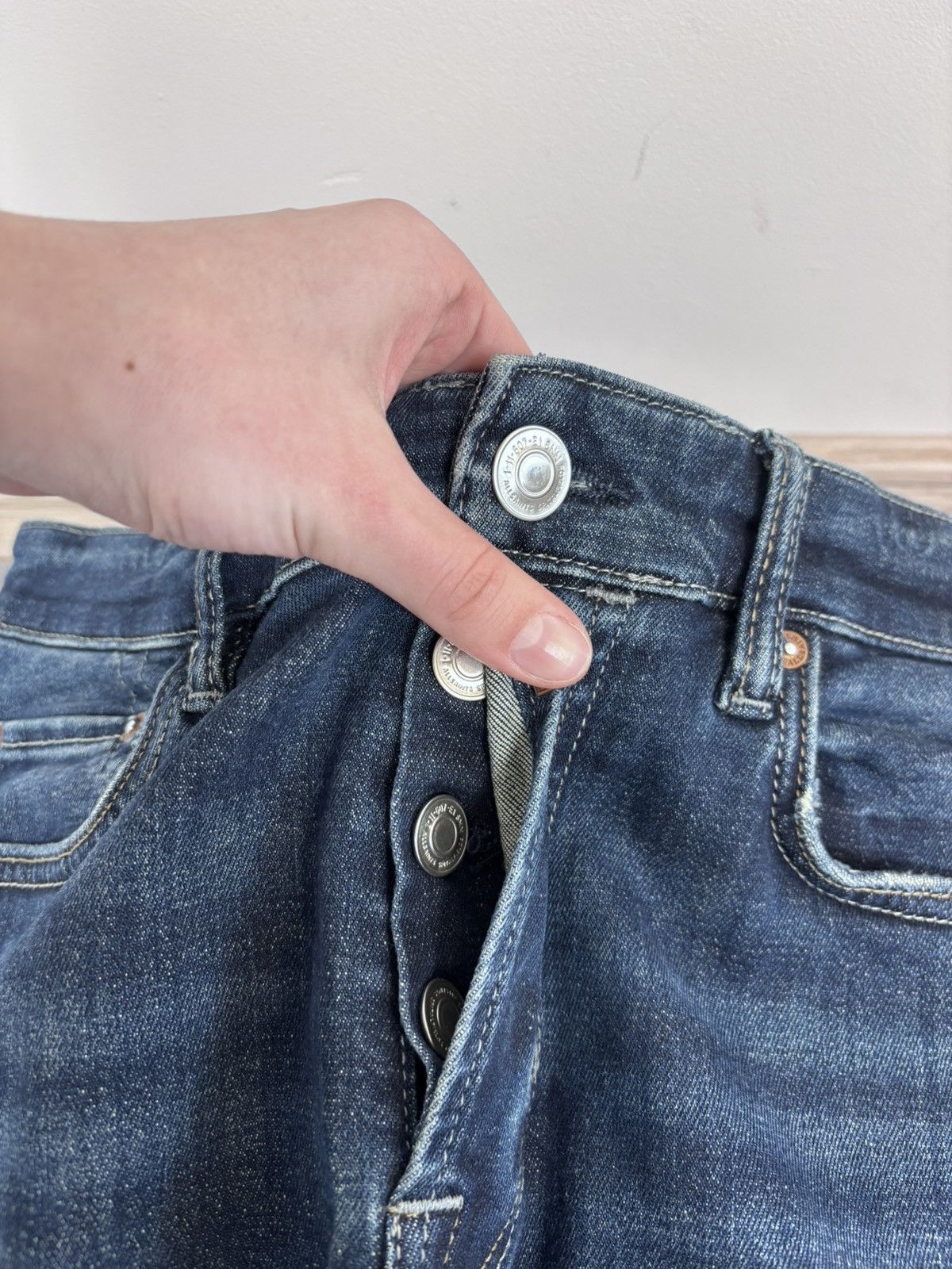 Allsaints AllSaints Cigarette Men’s Navy Blue Denim Jeans Skinny Slim Size US 32 / EU 48 - 11 Thumbnail