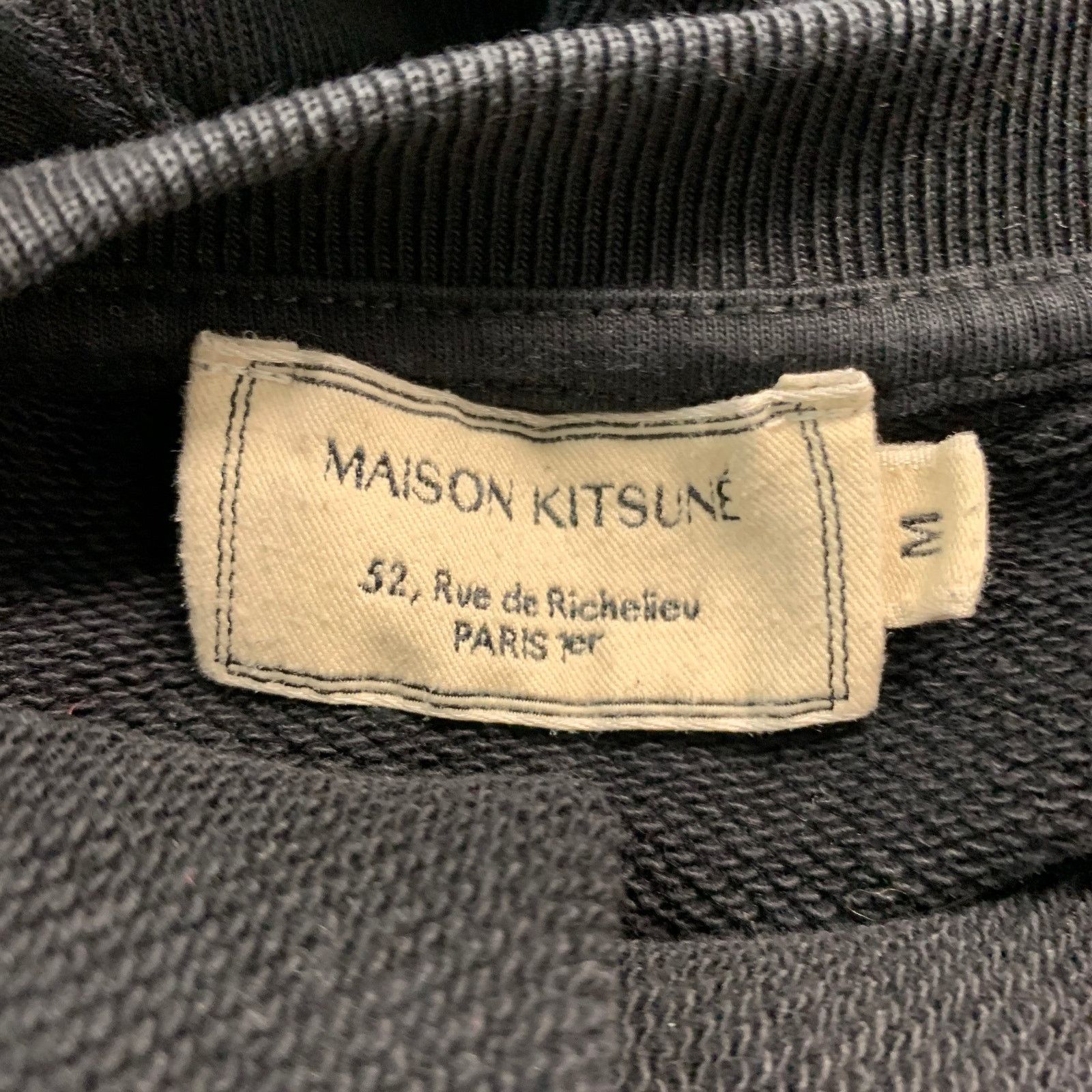 Maison Kitsune MAISON KITSUNE Black White Graphic Cotton Sweatshirt Size US M / EU 48-50 / 2 - 7 Thumbnail
