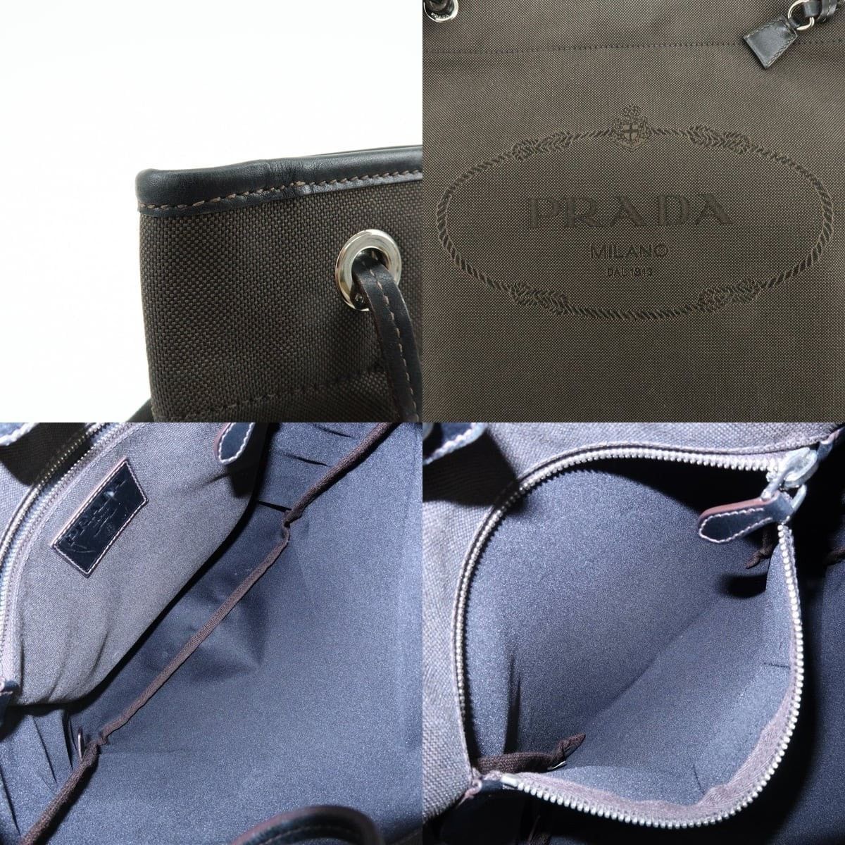 Prada Prada Logo Jacquard Crossbody Bag Dark Brown Size ONE SIZE - 7 Thumbnail