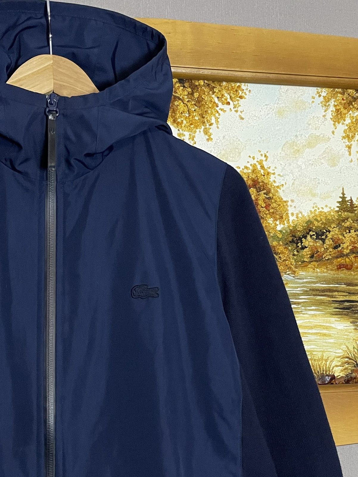 Lacoste Lacoste Nylon Light Hoodie Jacket Navy Zip Up RRP 280$ Size US M / EU 48-50 / 2 - 6 Thumbnail