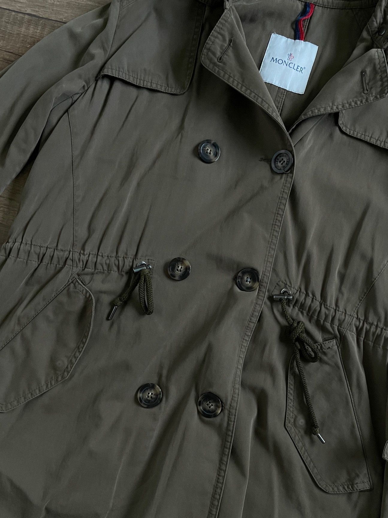 Moncler Moncler Womens Tariec Cotton Military Olive Parka Jacket Size L / US 10 / IT 46 - 14 Thumbnail