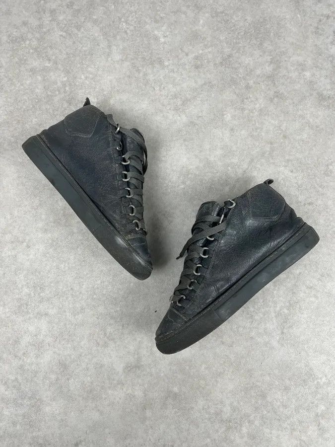 Balenciaga Balenciaga Arena Grey High Leather Sneakers Size US 8 / EU 41 - 3 Thumbnail