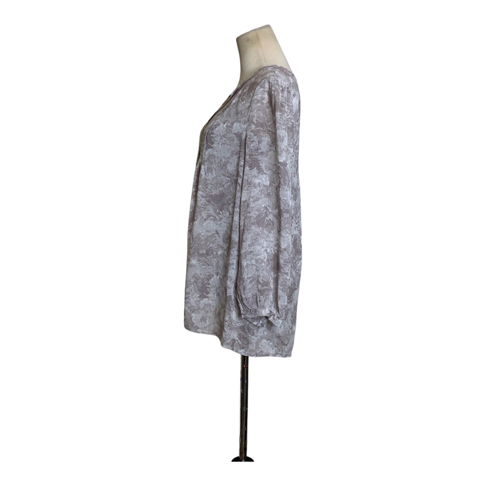 Joie Joie Gray Print Silk Chiffon Semi Sheer Tunic Blouse XS Size XS / US 0-2 / IT 36-38 - 12 Thumbnail